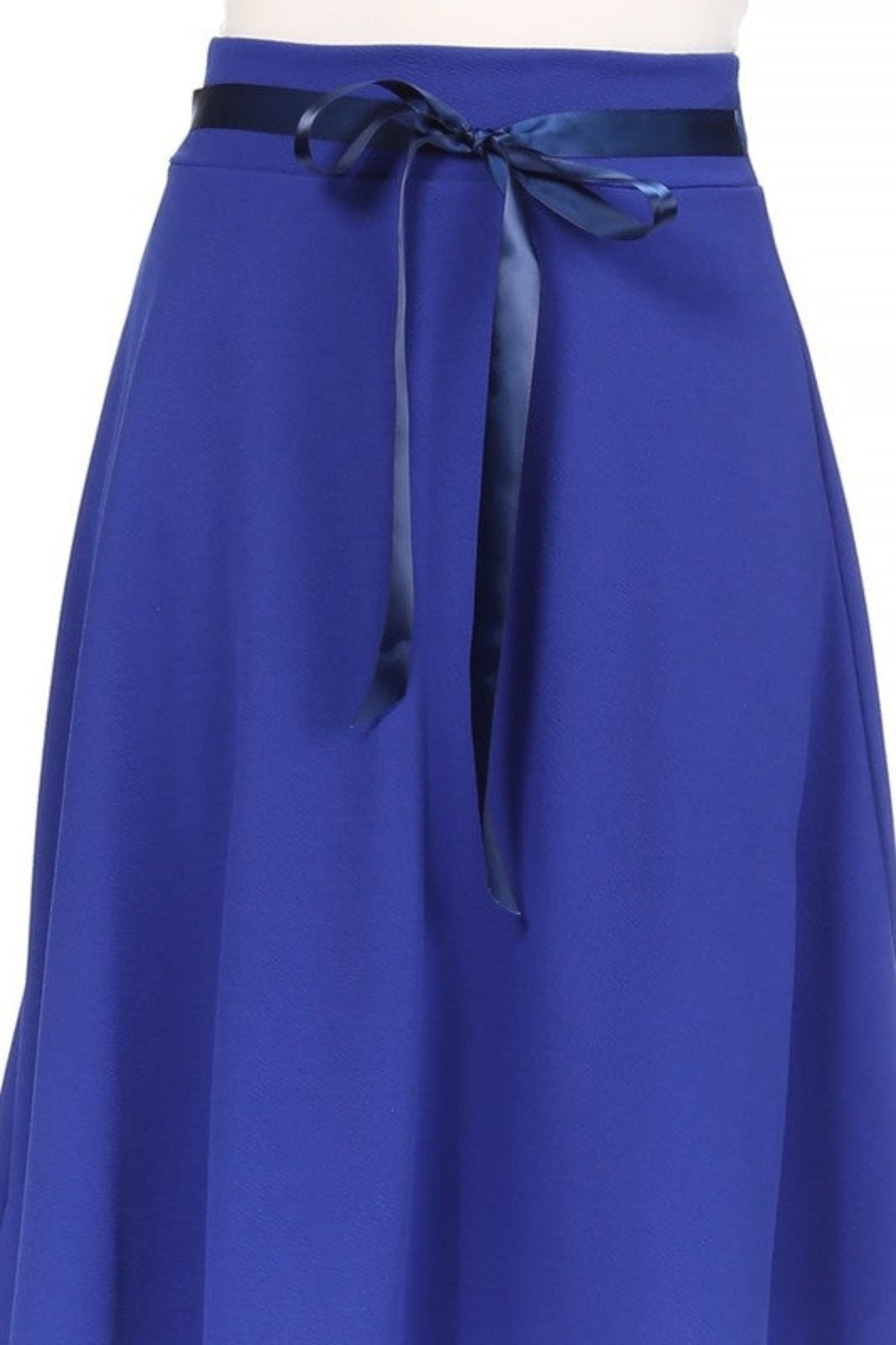 Solid A-line Knee Length Skirt