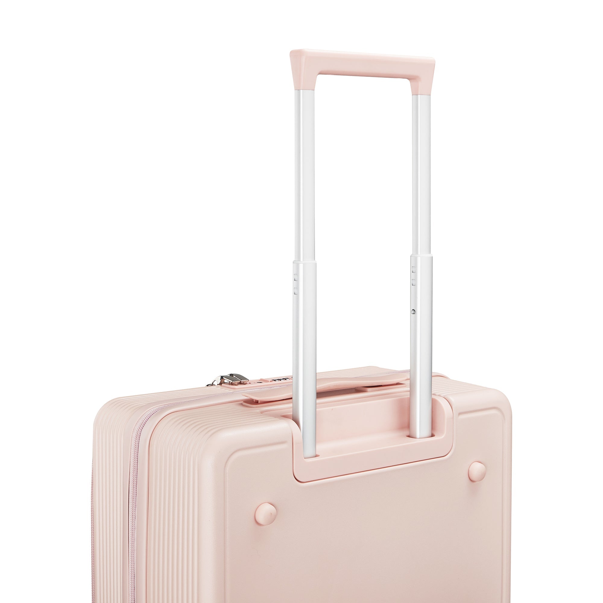 Pink Carry On Luggage with Front Open Door and Laptop Interlayer