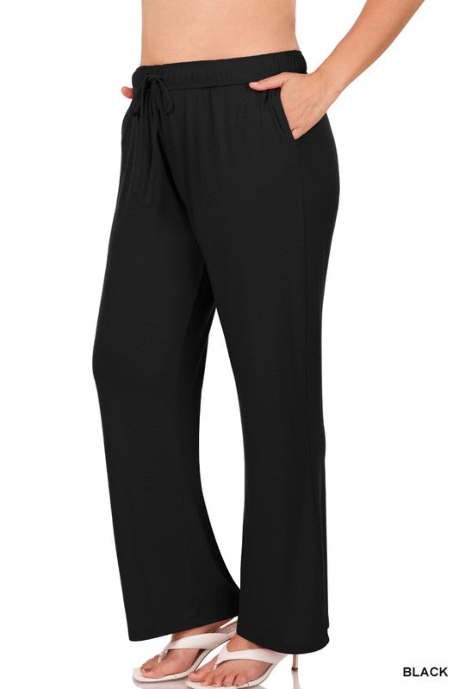 Plus Drawstring Lounge Pants - Sun of the Beach Boutique