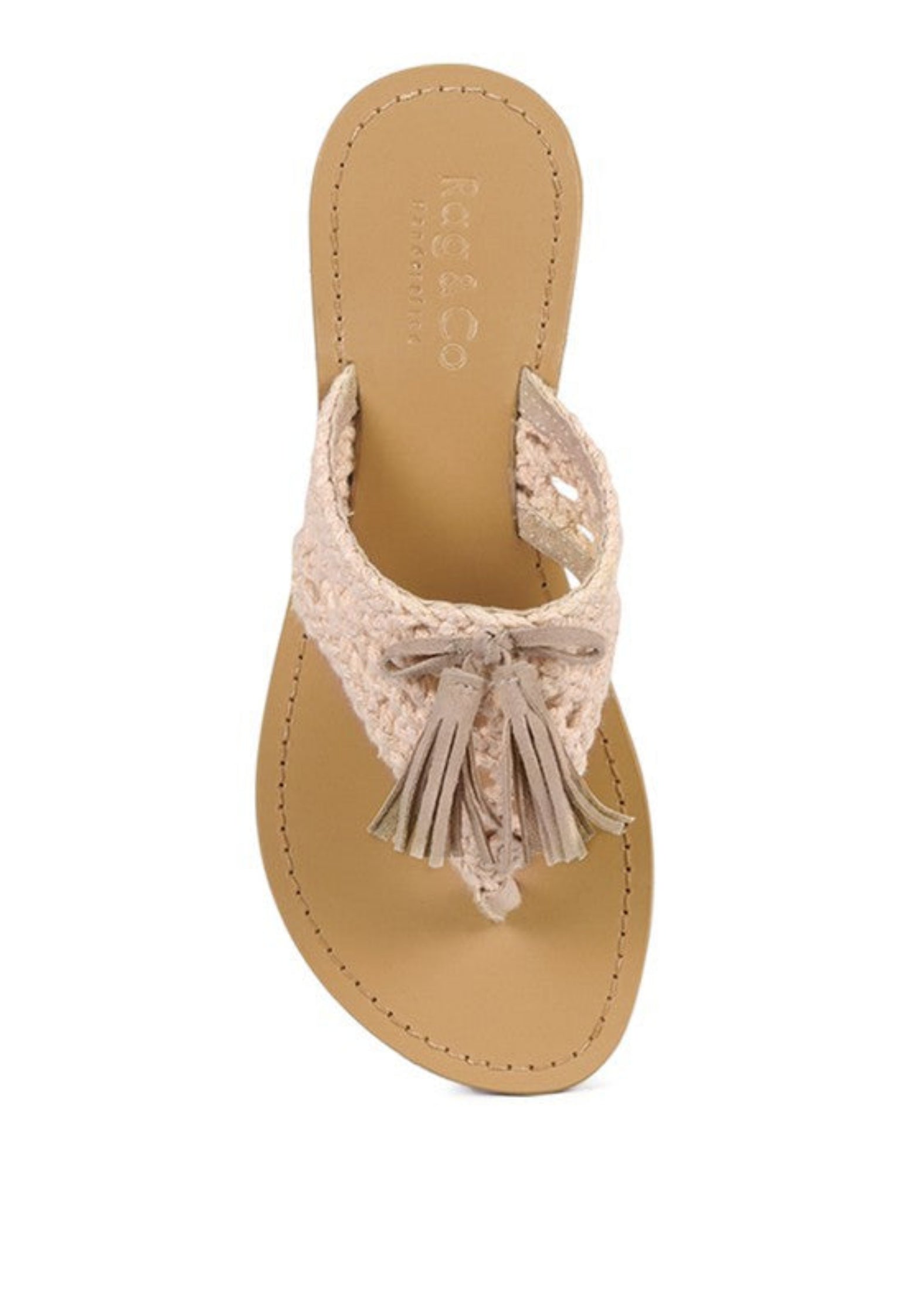 BEECH HANDWOVEN NATURAL SUEDE TASSEL THONG FLATS - Sun of the Beach Boutique