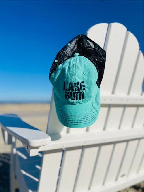 Curvy Lake Bum Embroidered Trucker Hat