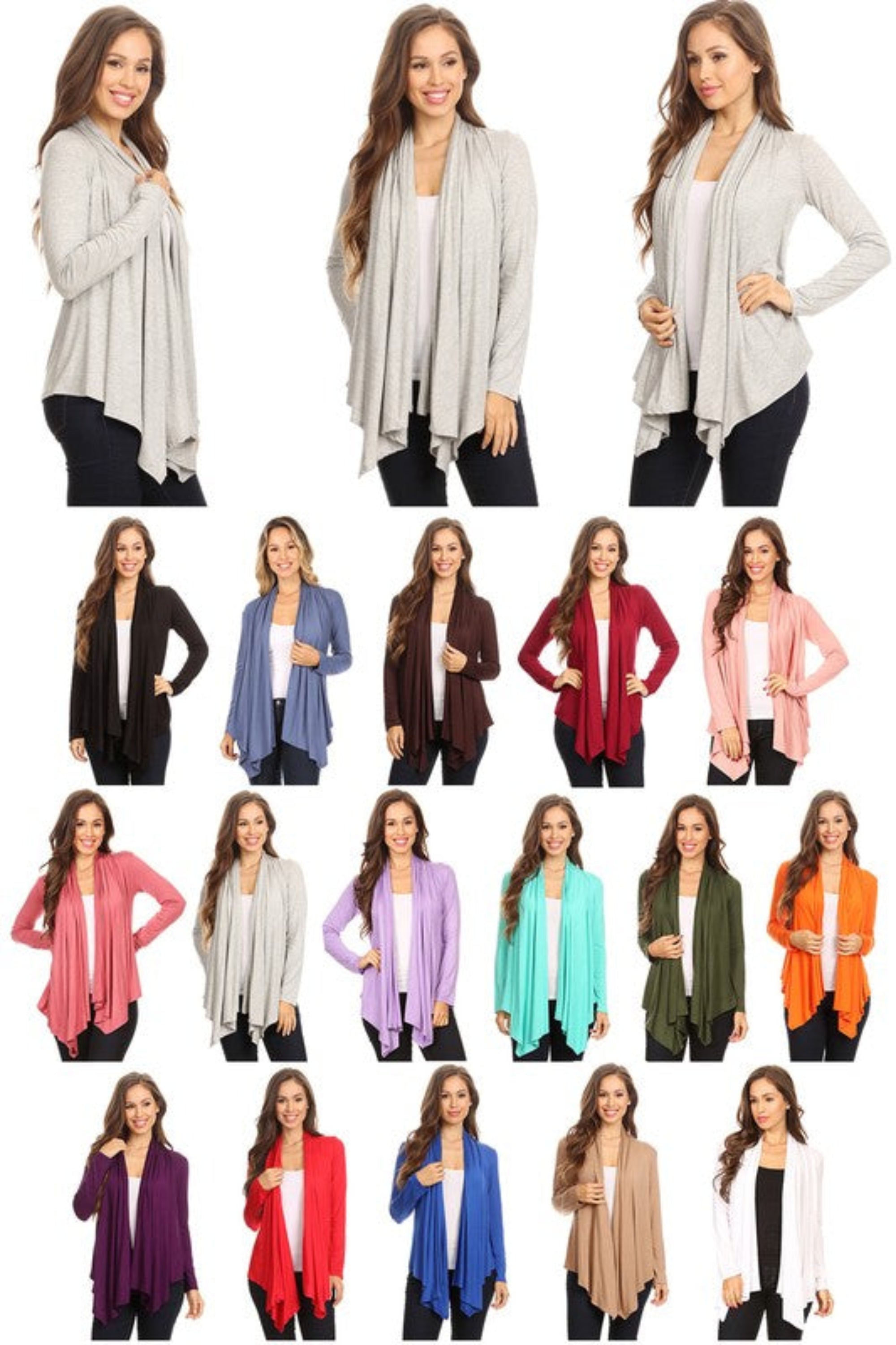 Solid Waist Length Cardigan in a Loose Fit