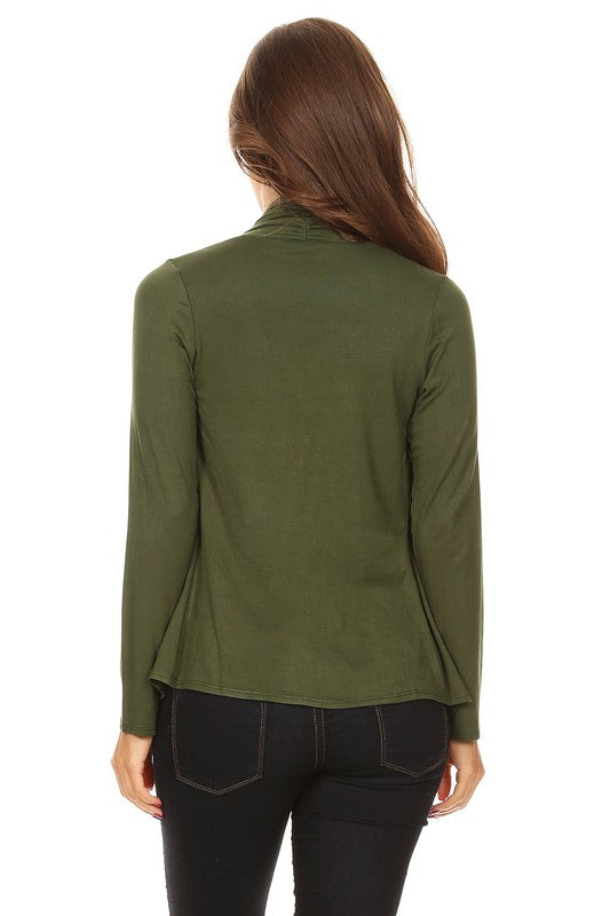 Solid Waist Length Cardigan in a Loose Fit