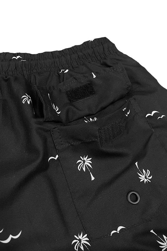 Palm Tree Print Swim Shorts - Sun of the Beach Boutique