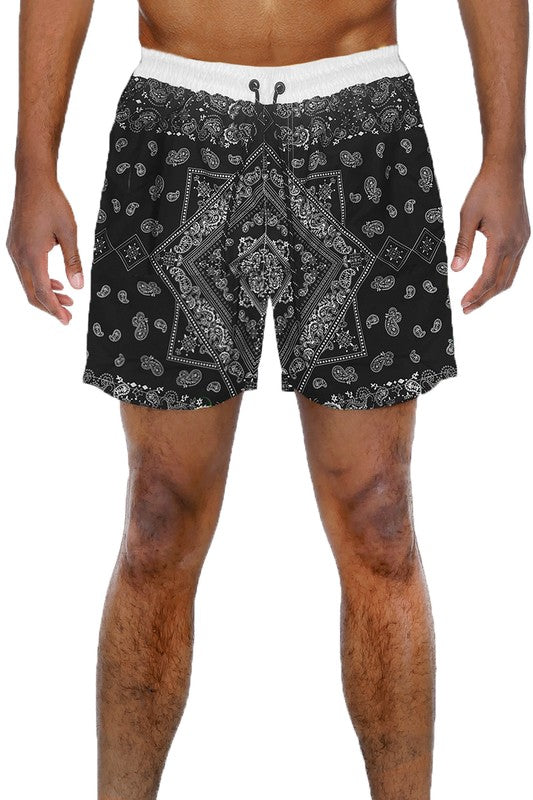 Paisley Bandana Print Swim Shorts - Sun of the Beach Boutique