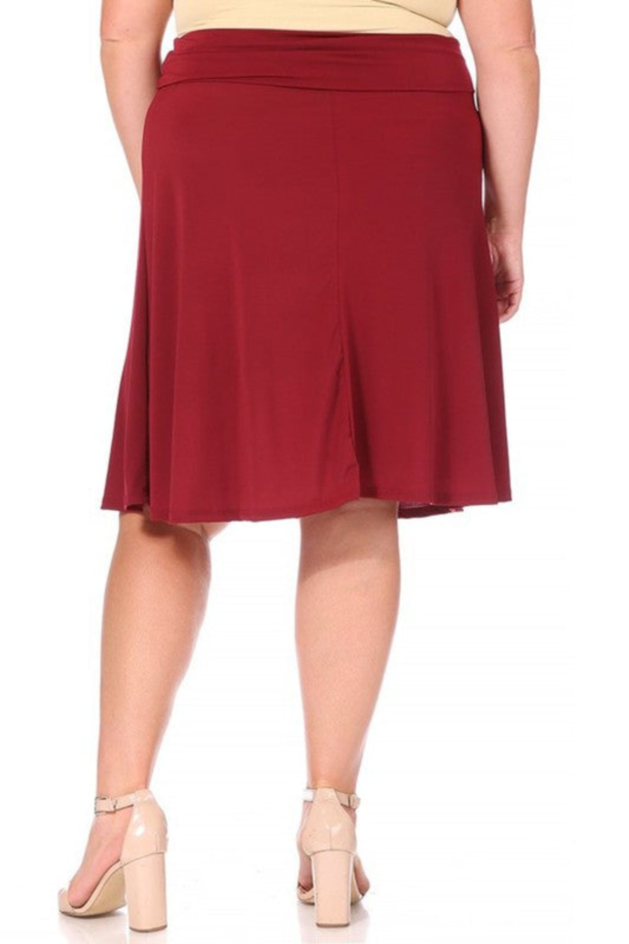 Plus Size Solid A-line Pull On Skirt