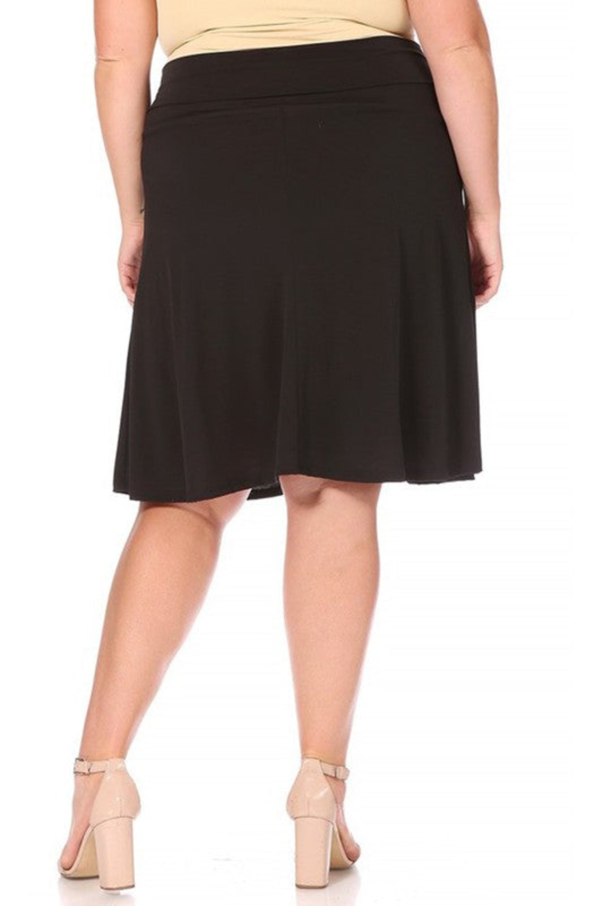Plus Size Solid A-line Pull On Skirt