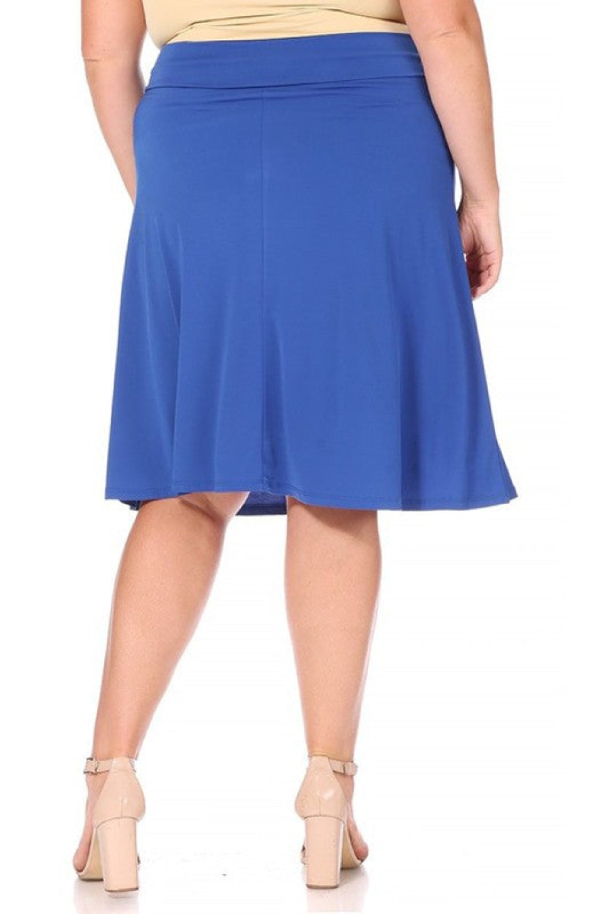 Plus Size Solid A-line Pull On Skirt