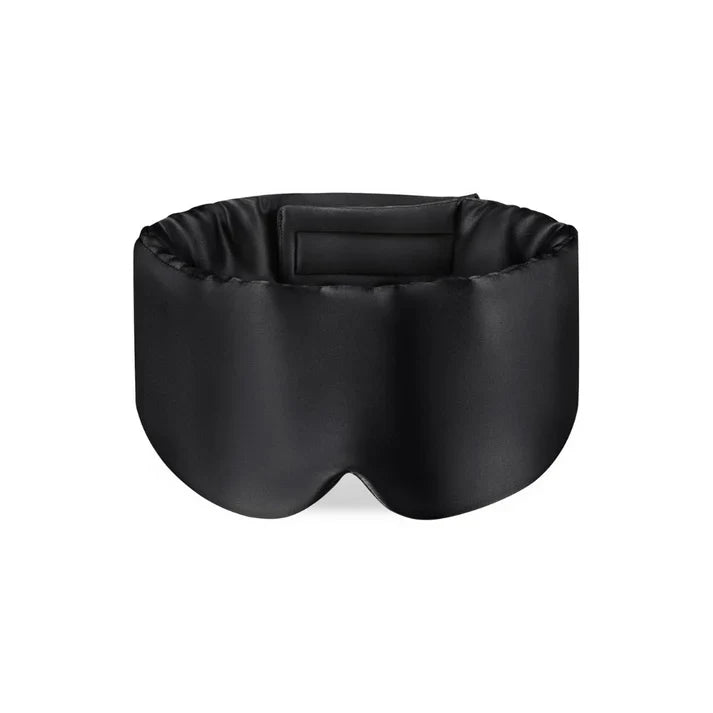 Black sleep mask on a white background