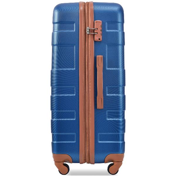 Blue Expandable ABS Hardshell Three Piece Luggage Set