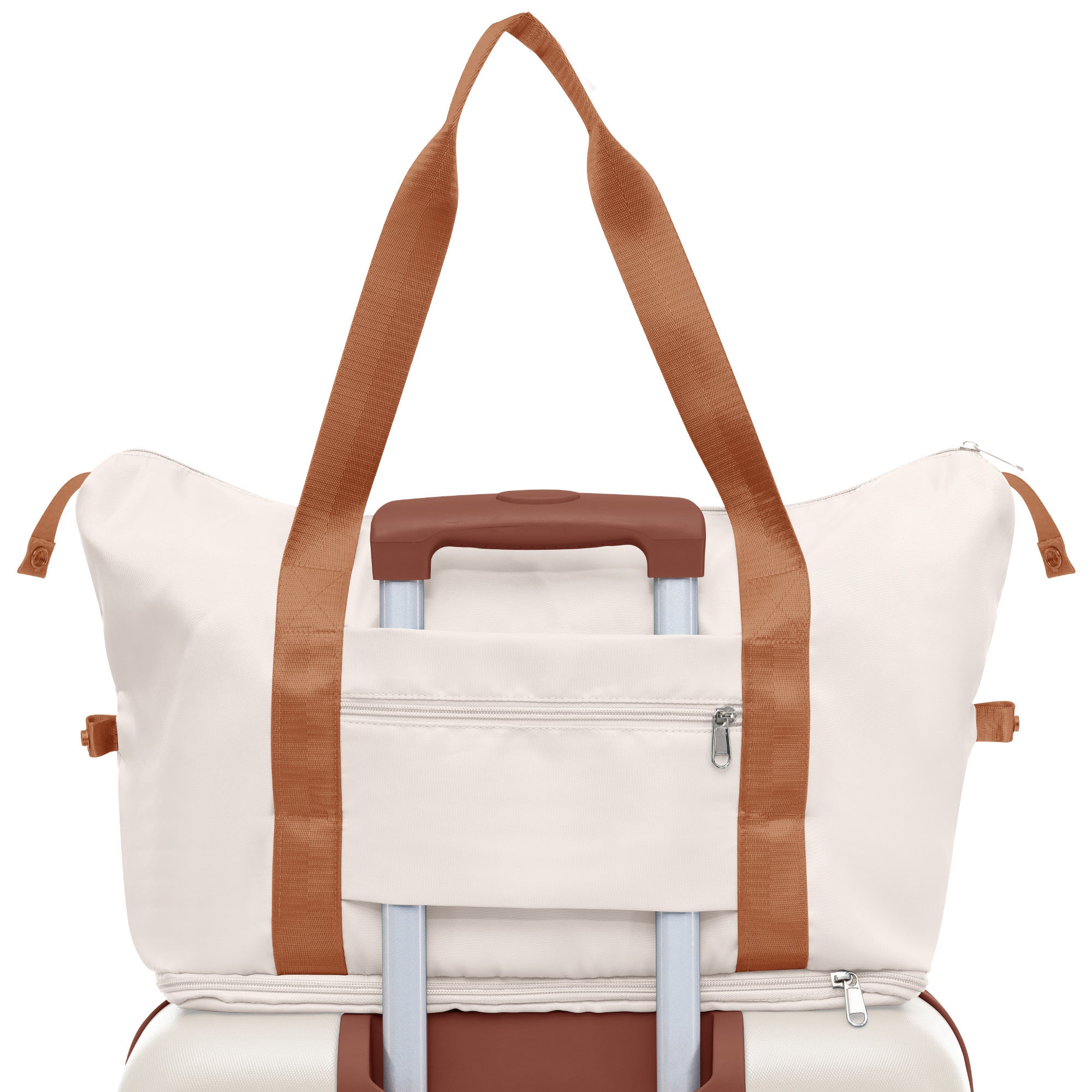  Ivory Expandable ABS Durable Suitcase with Travel Bag