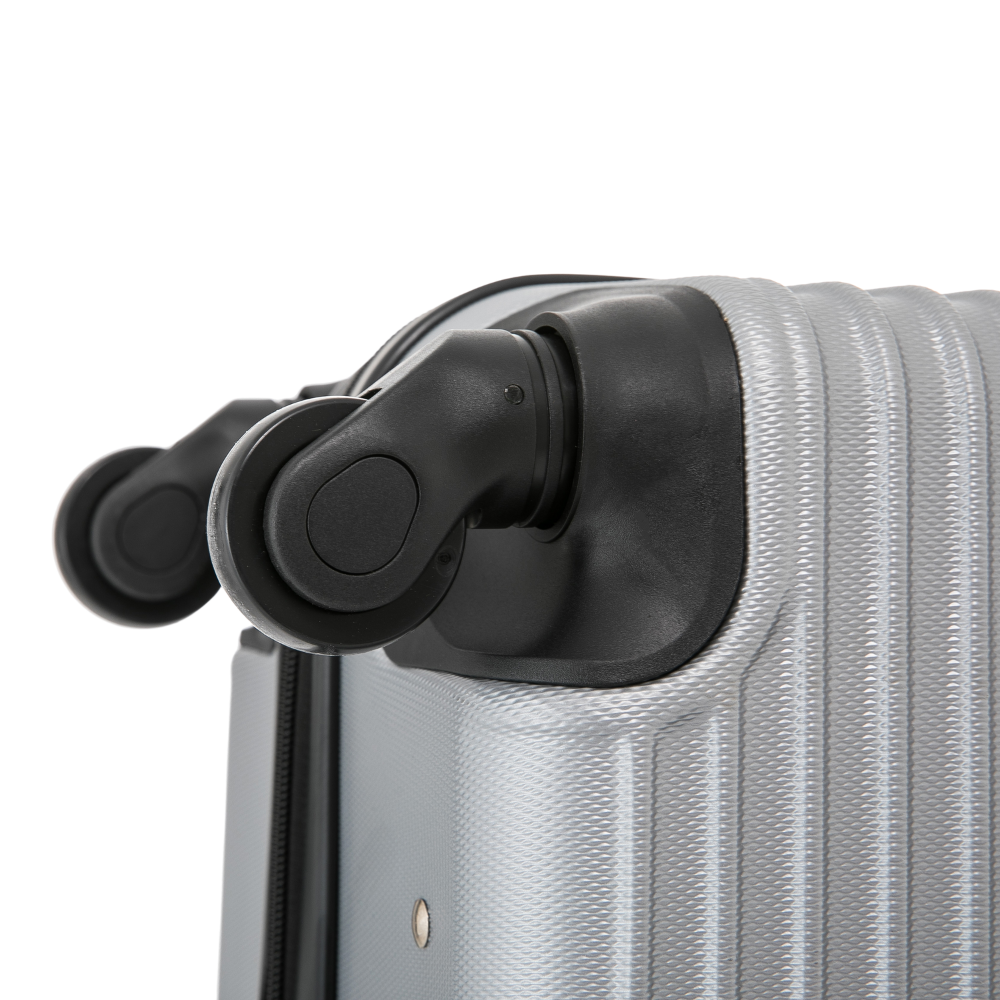 Close-up of a suitcase handle on a white background