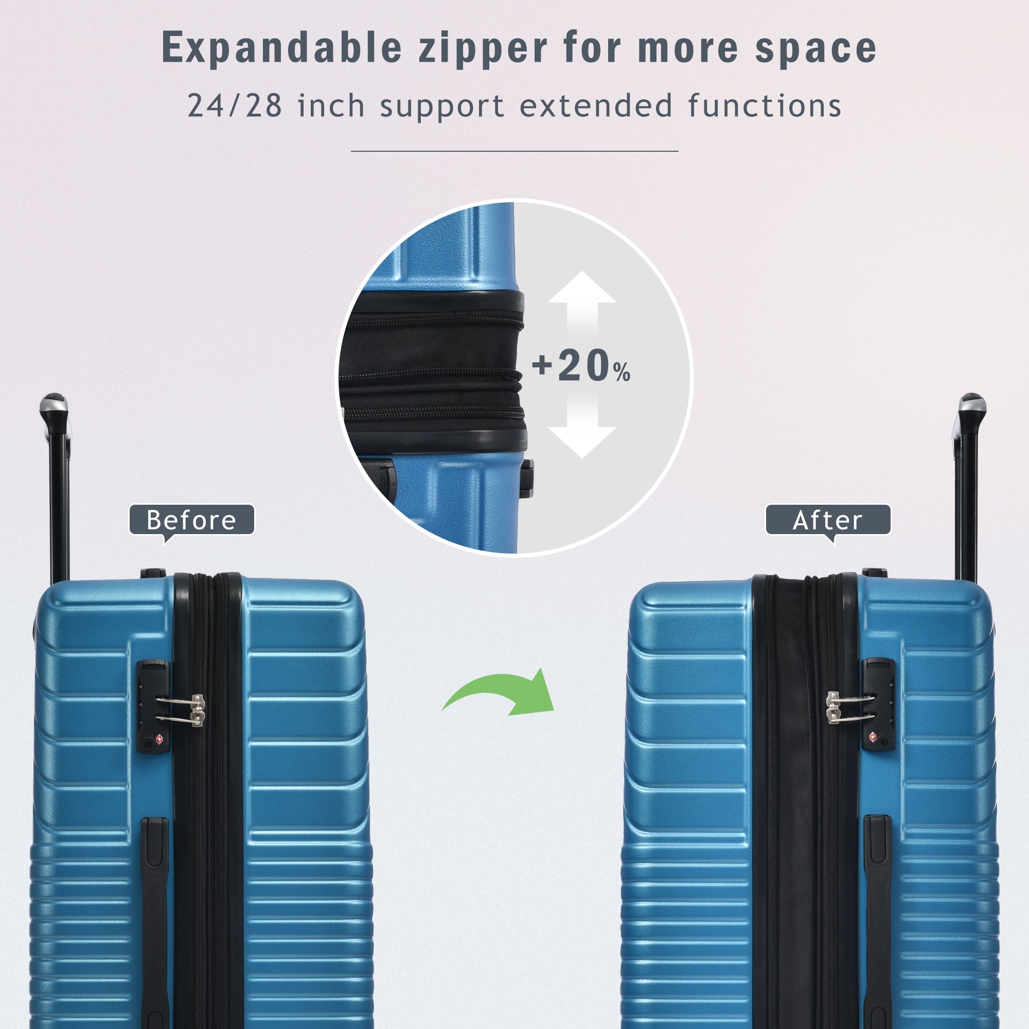 Three Piece Double Spinner with TSA Lock 