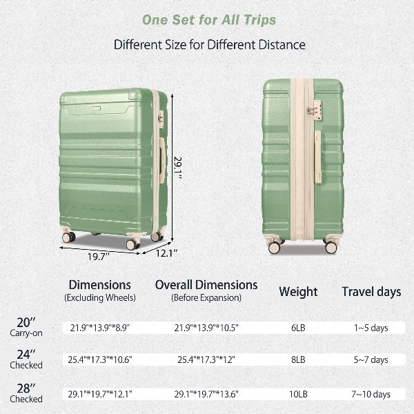 Luggage Sets New Model Expandable ABS Hardshell 3pcs Luggage