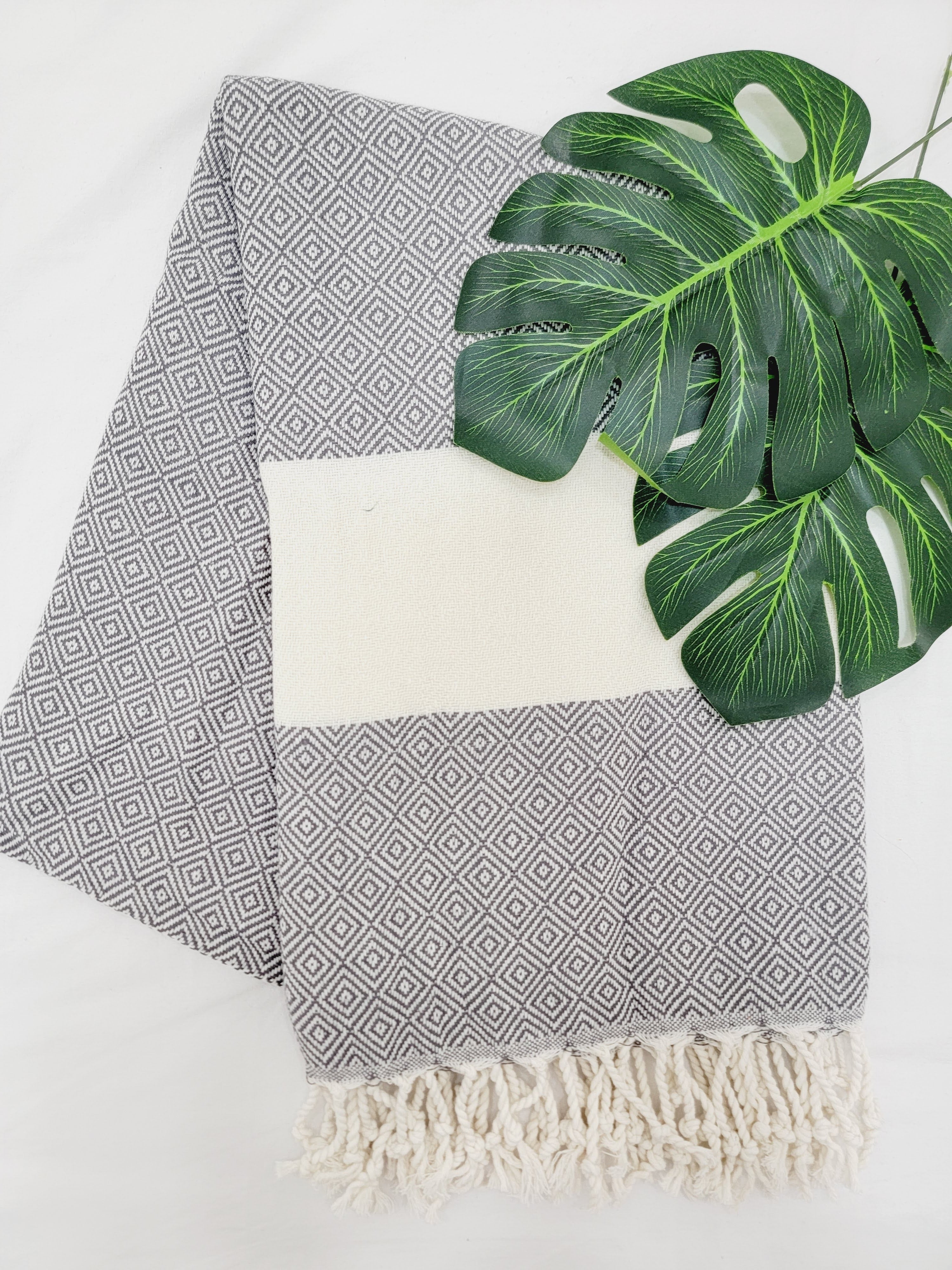 EBRU Home - Beach/Bath Sand Free Towels-Easy Carry Quick Dry Thin Towel- Gray