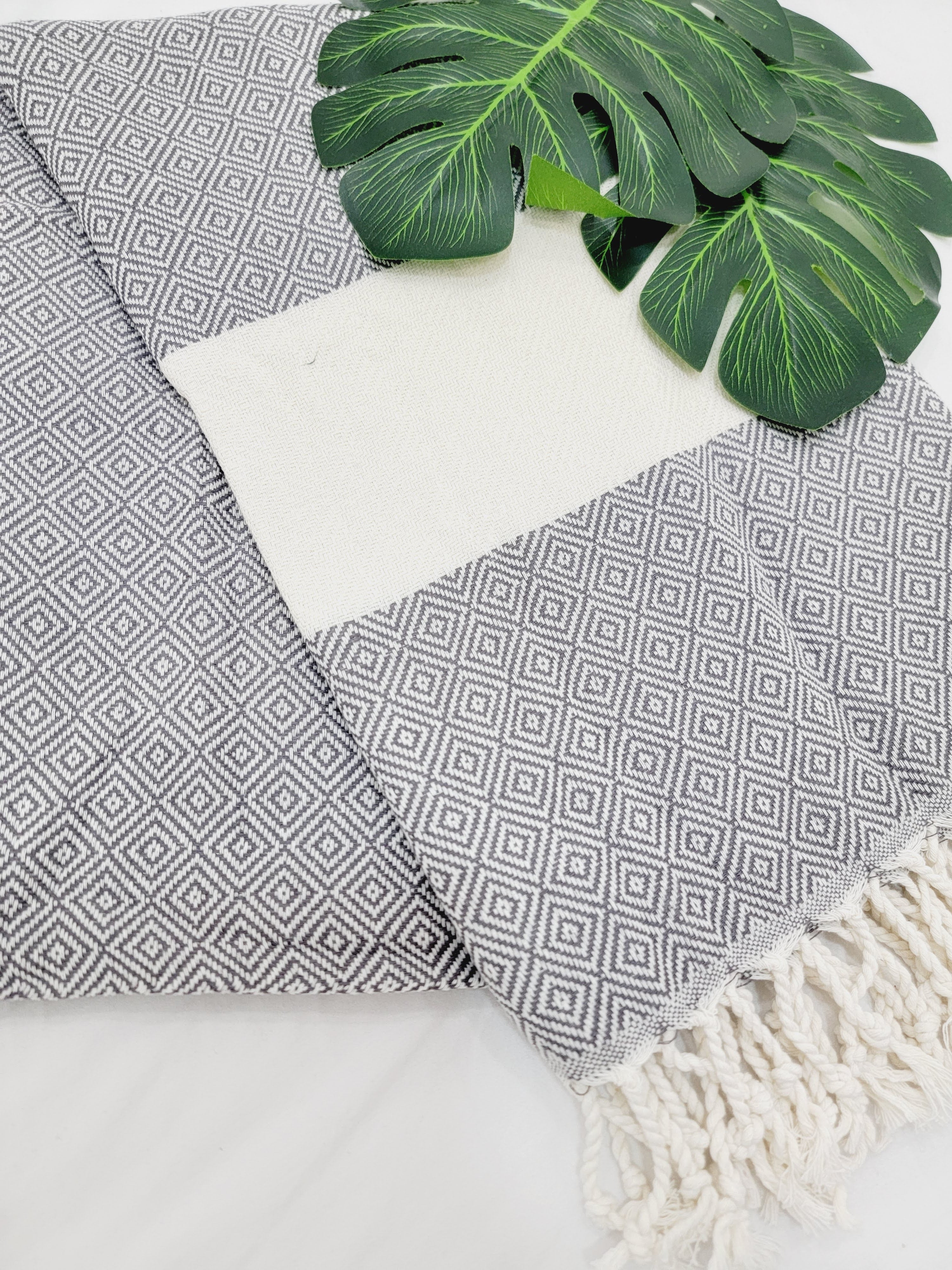 EBRU Home - Beach/Bath Sand Free Towels-Easy Carry Quick Dry Thin Towel- Gray