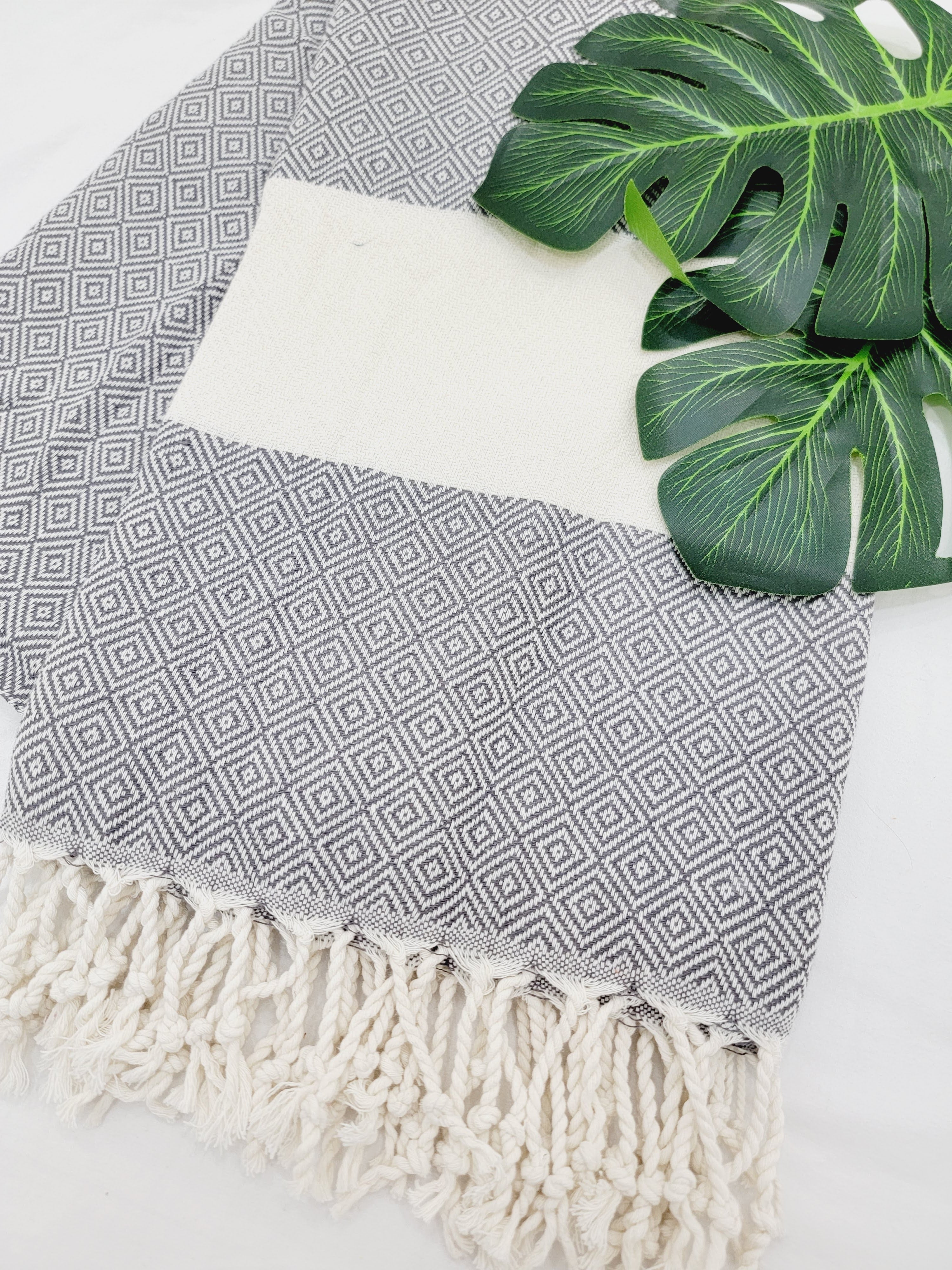 EBRU Home - Beach/Bath Sand Free Towels-Easy Carry Quick Dry Thin Towel- Gray