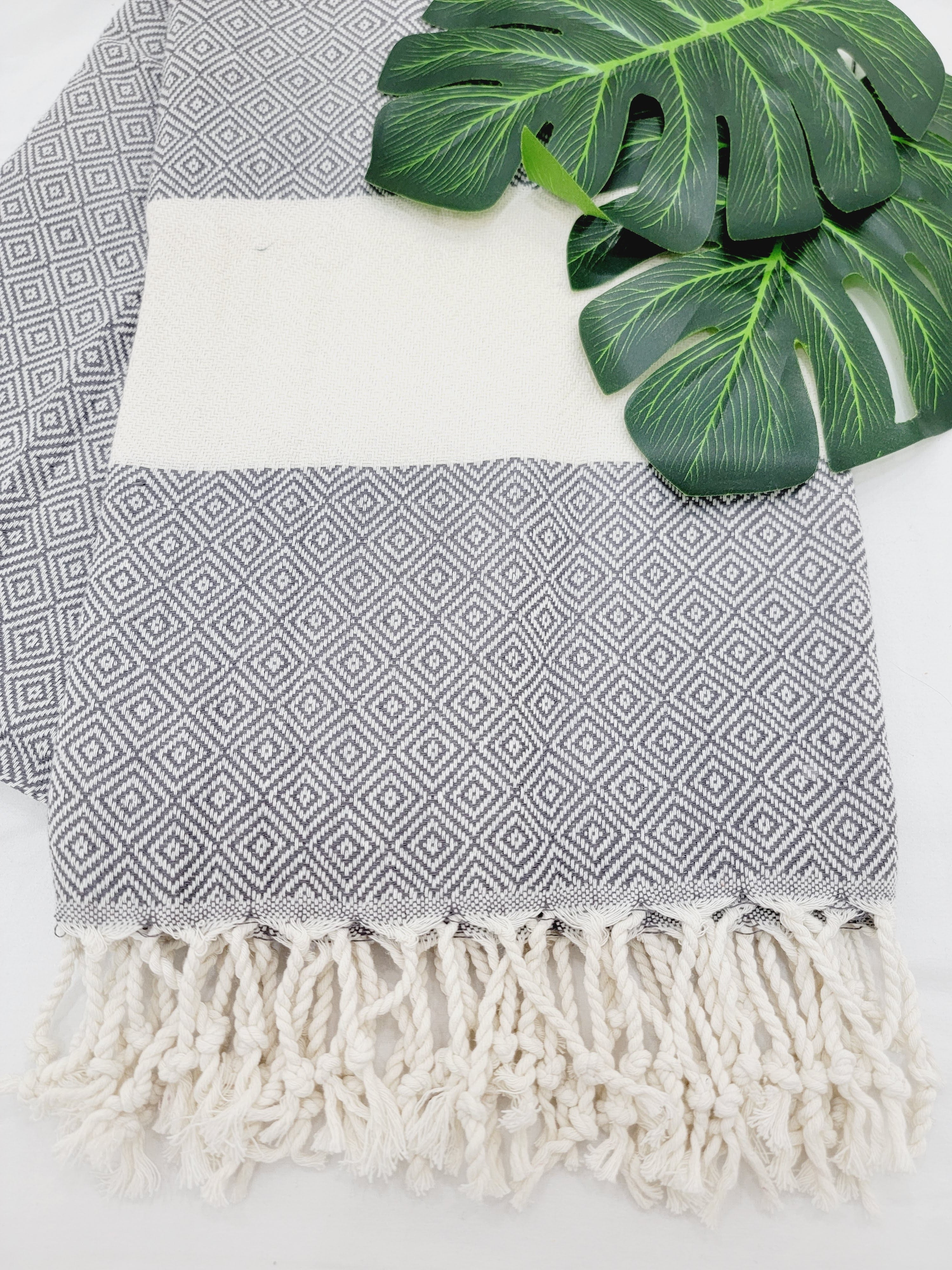 EBRU Home - Beach/Bath Sand Free Towels-Easy Carry Quick Dry Thin Towel- Gray