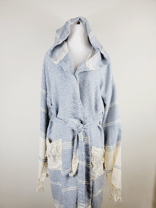 EBRU Home - Unisex Robe, Beach or Spa Robe with Pockets - Sky Blue