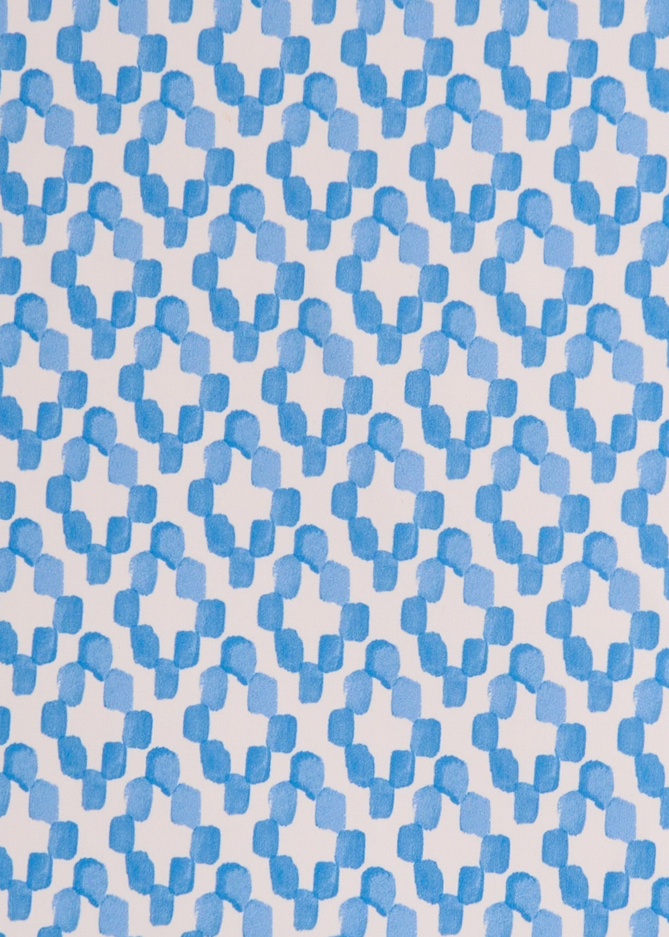 Patterned fabric with blue and white geometric design
