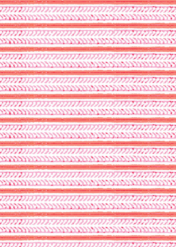 Pattern of red and pink horizontal stripes on a white background