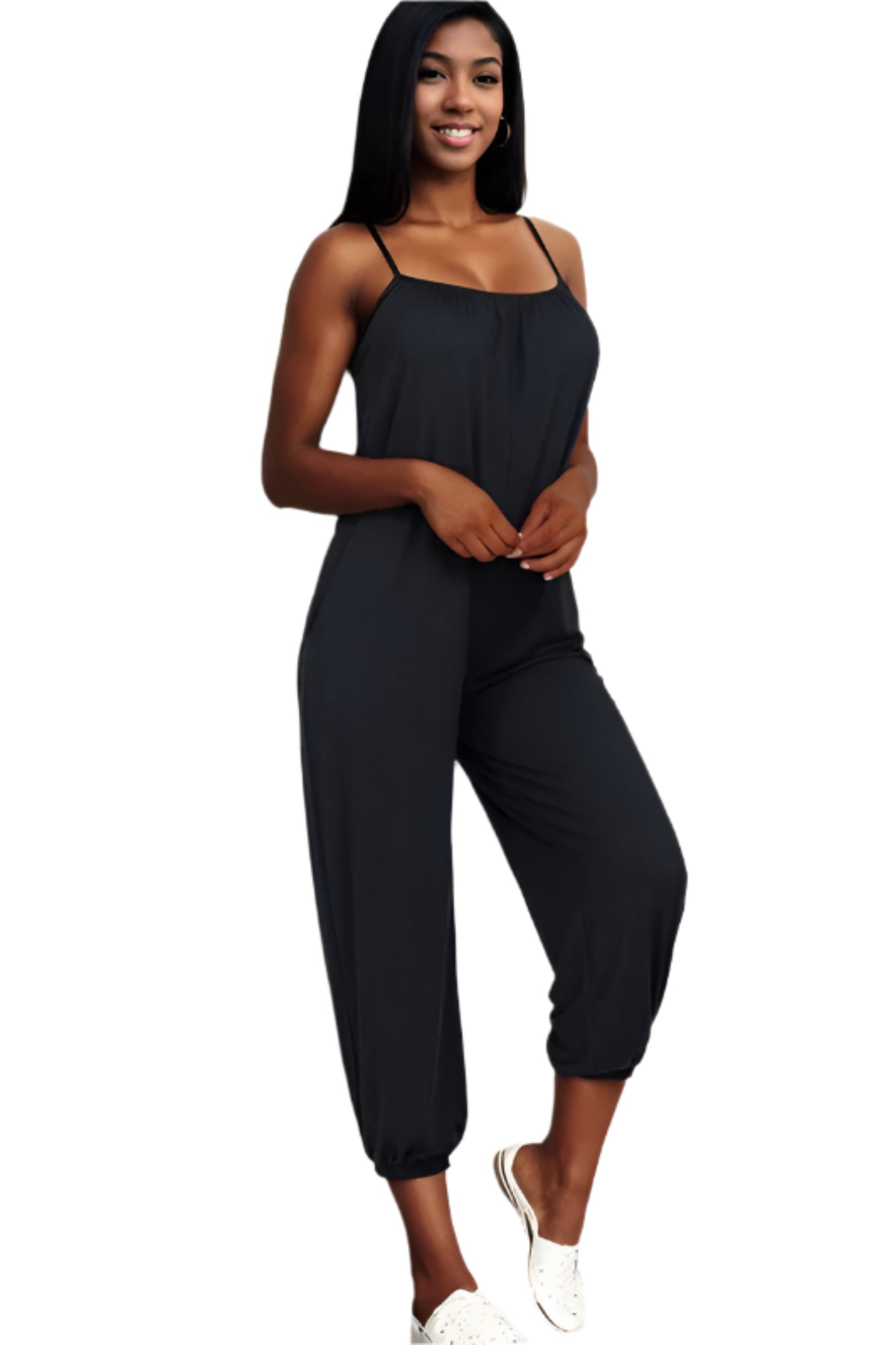 Spaghetti Strap Solid Jumpsuit