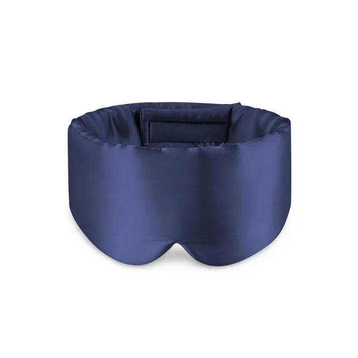 Navy blue sleep mask on a white background