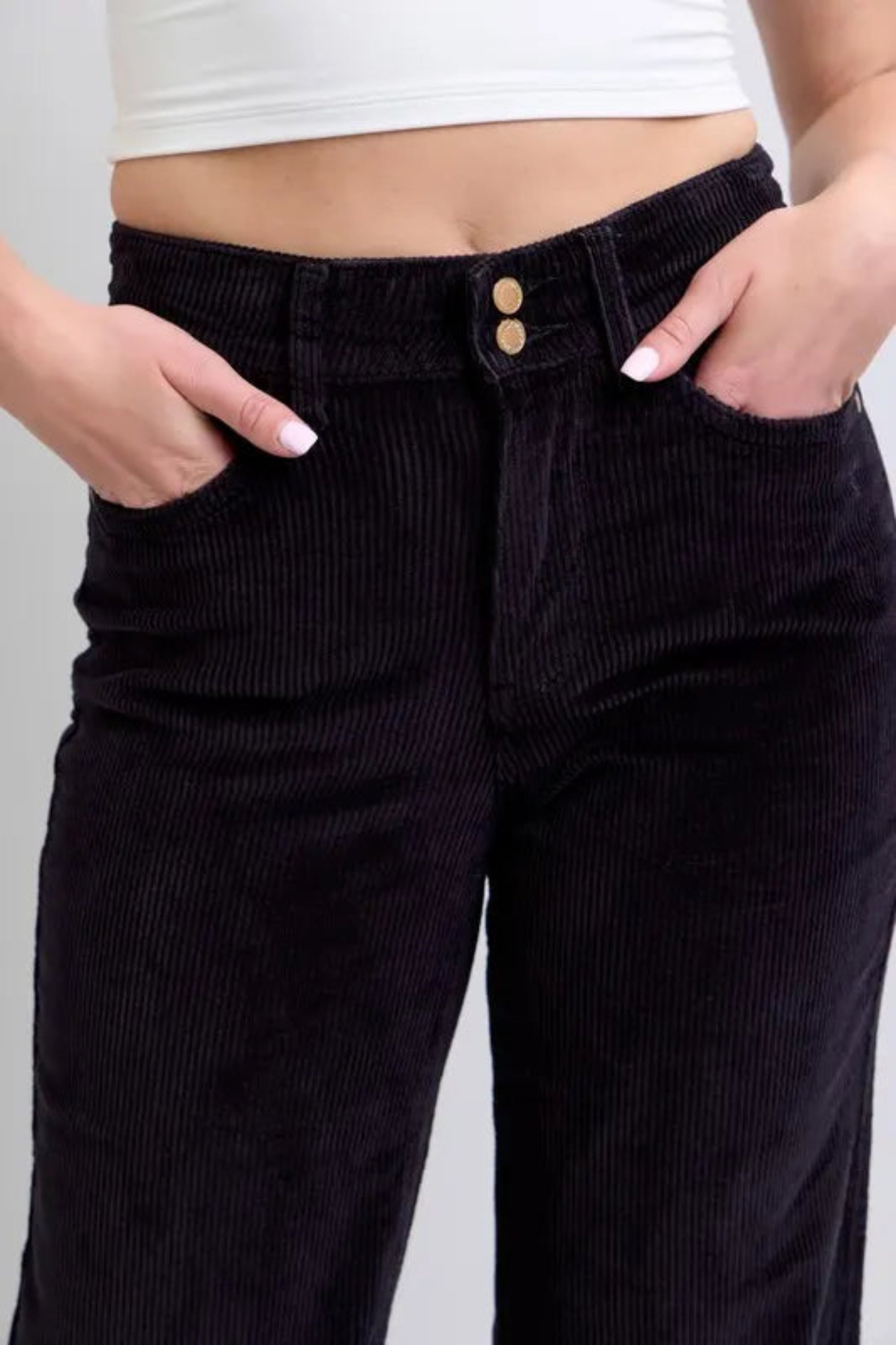 Judy Blue Full Size High Waist Corduroy Trouser Wide Plus Size