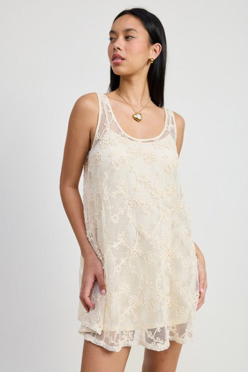 Mini Floral Crochet Dress