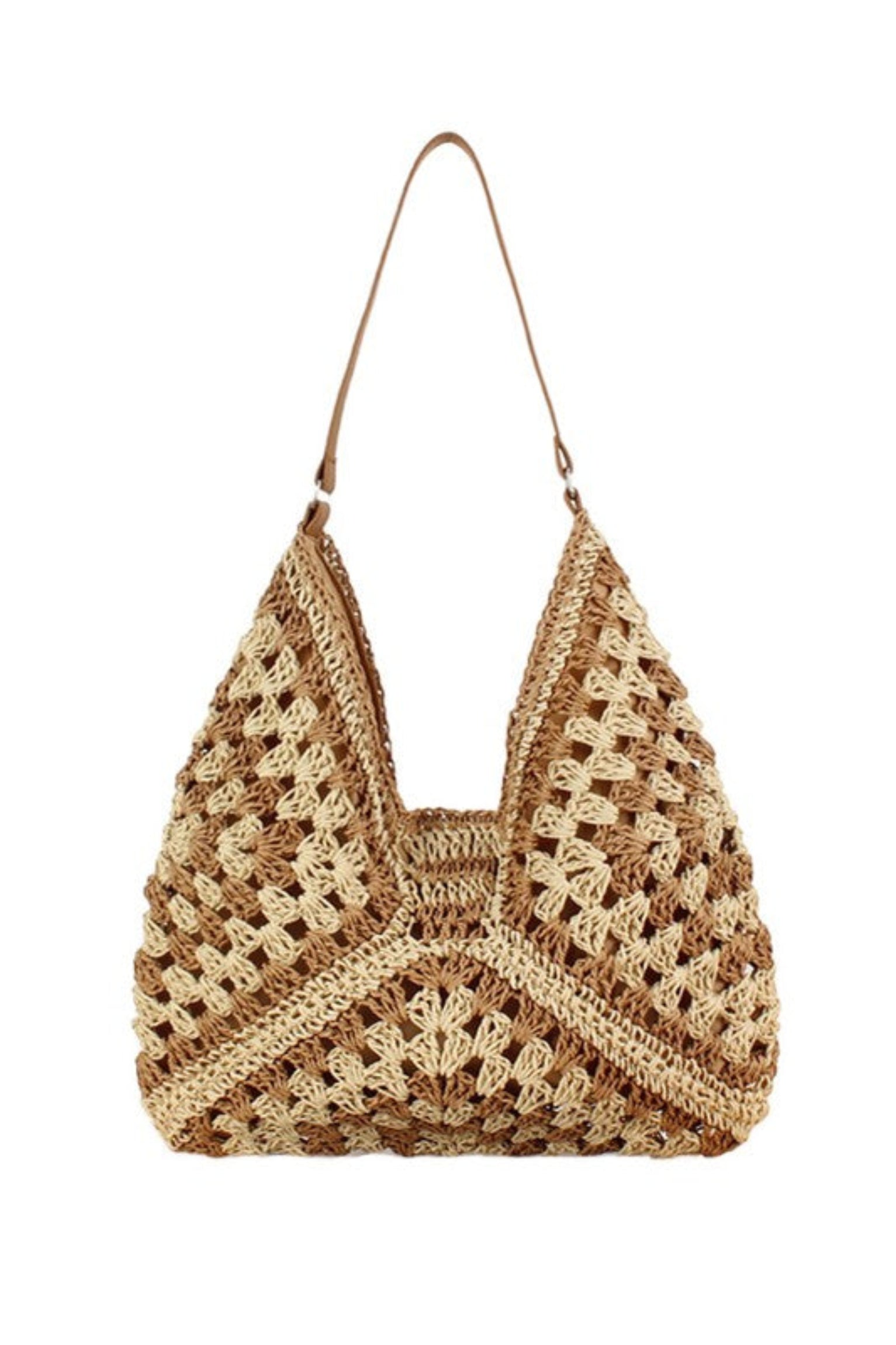 Dahlia Woven Straw Shoulder Bag