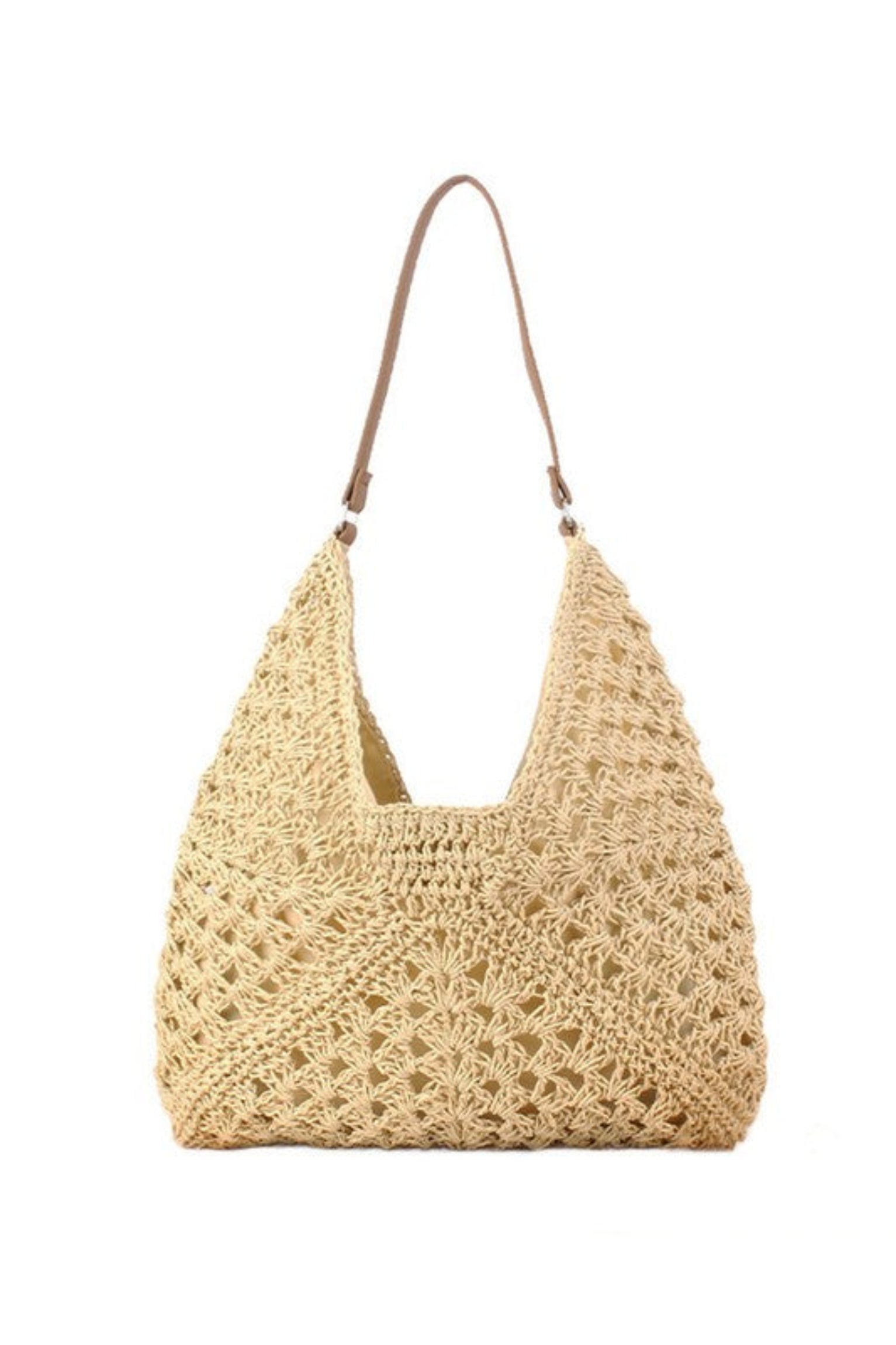 Dahlia Woven Straw Shoulder Bag