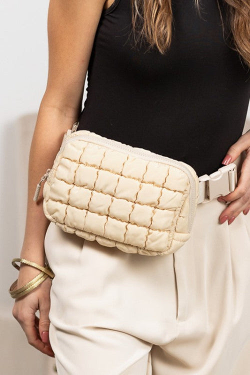Evyn Quilted Puffer Sling Belt Bum Bag