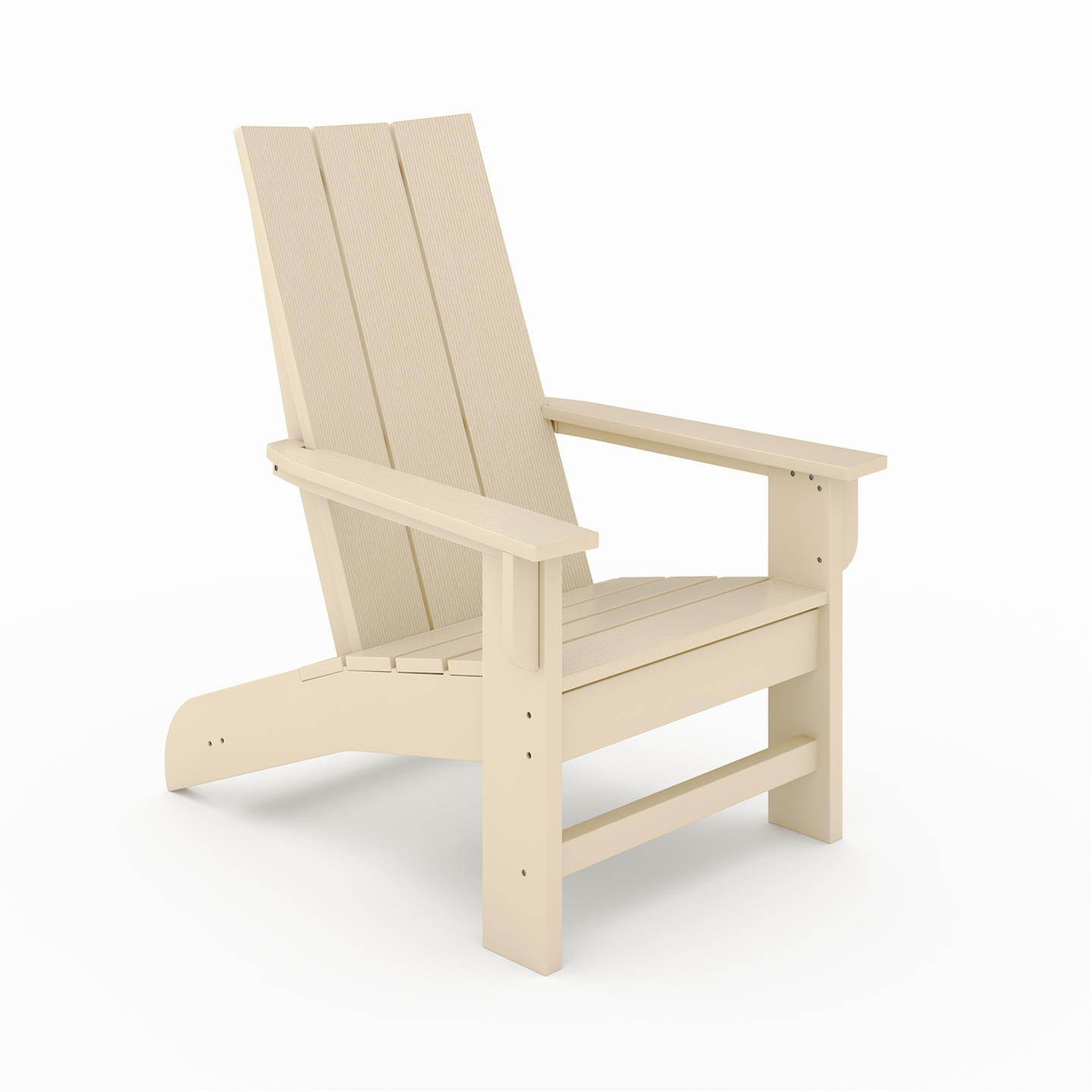 Beige Adirondack chair on a white background