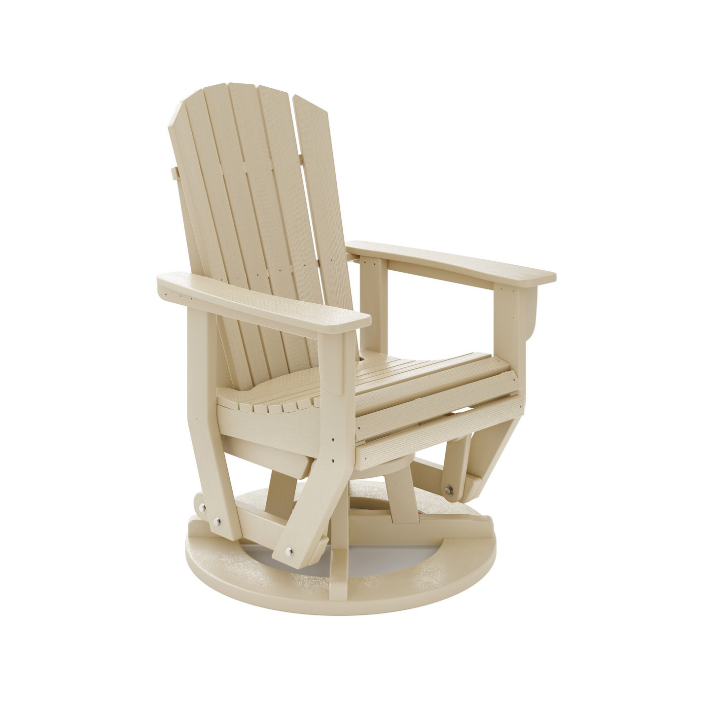 Beige wooden rocking chair on a white background
