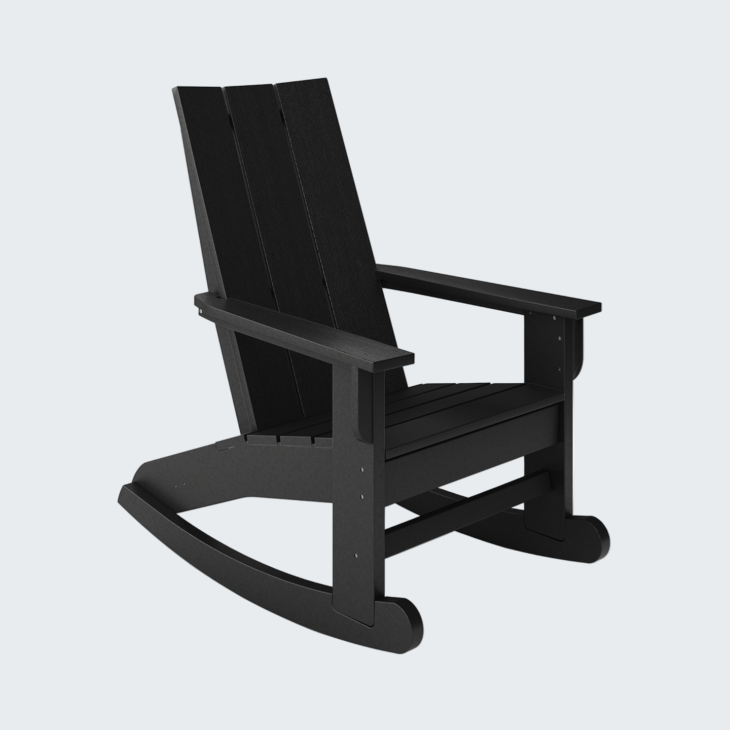 Black rocking chair on a white background