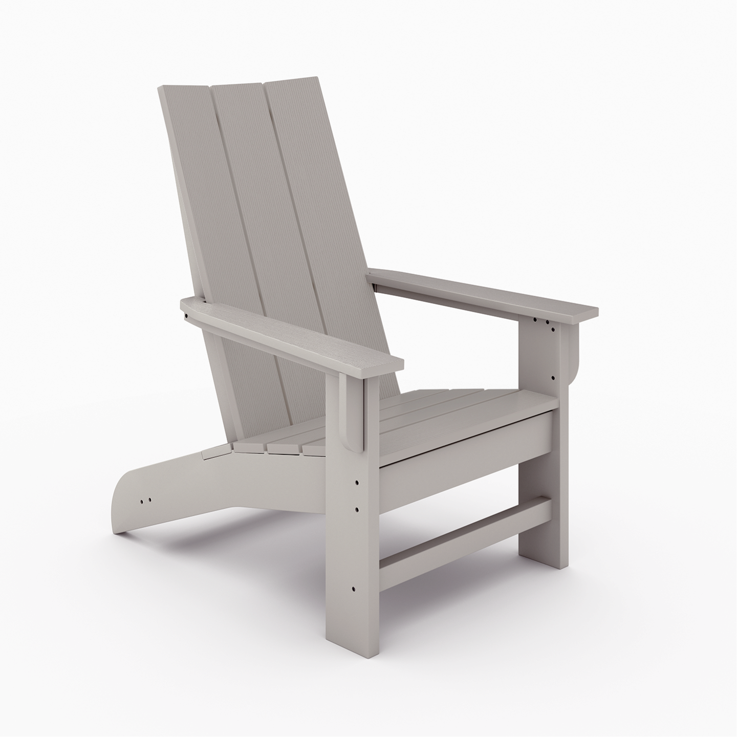 Gray Adirondack chair on a white background