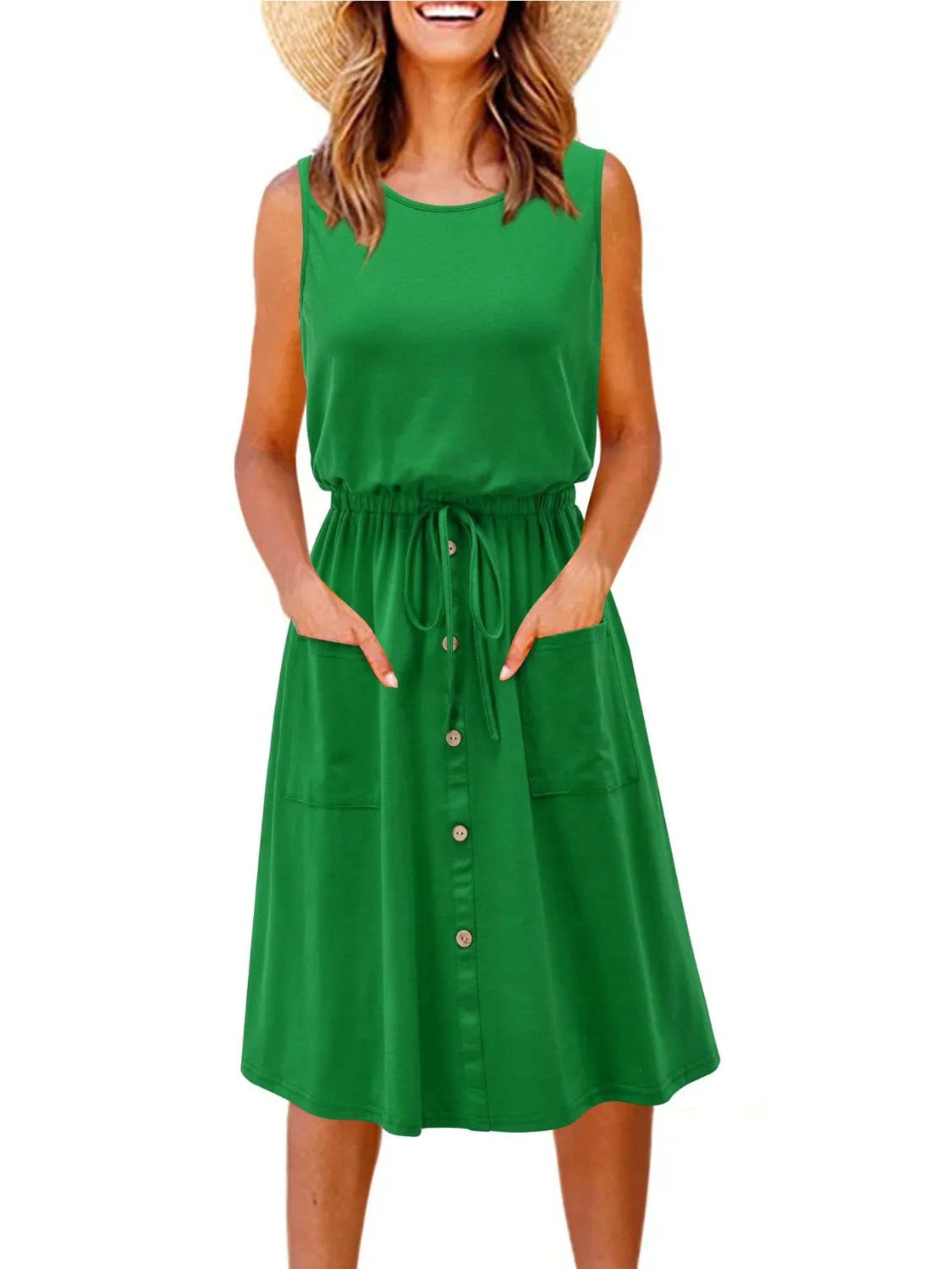 Full Size Round Neck Sleeveless Tank Dress