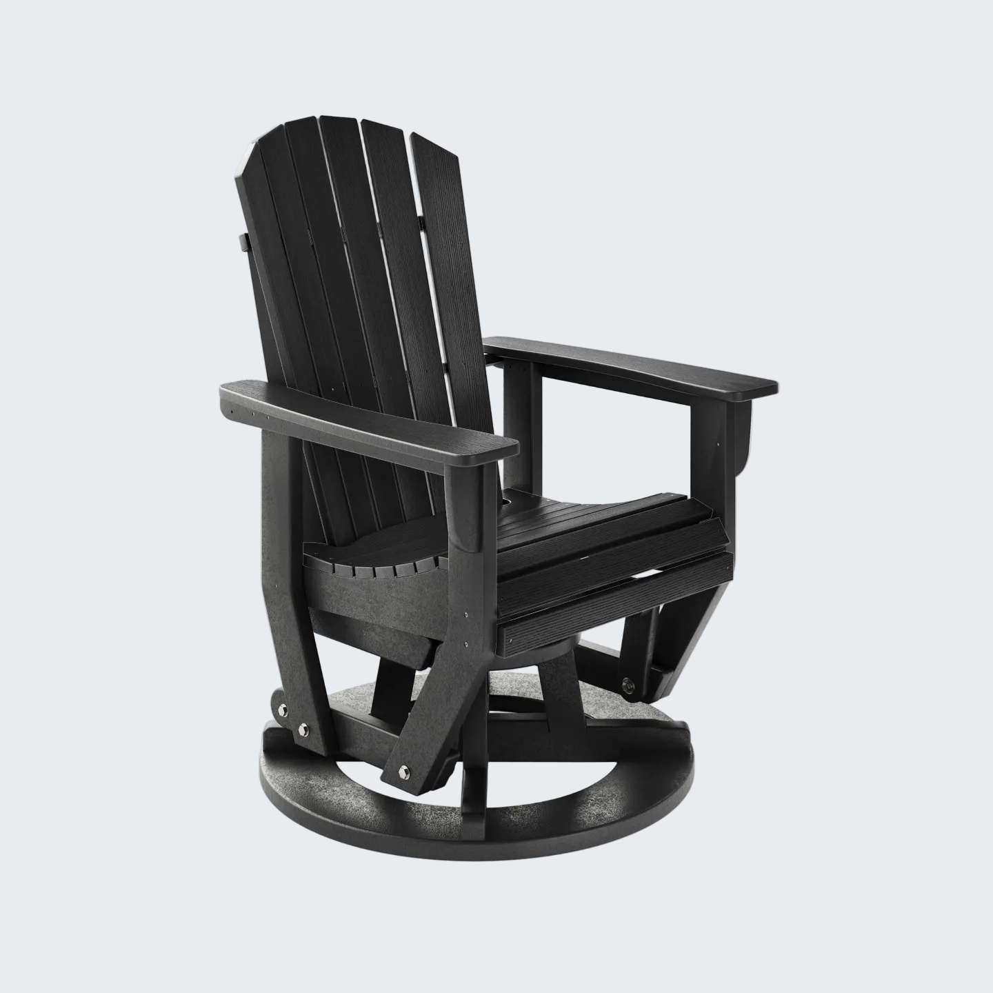 Black Adirondack chair on a white background