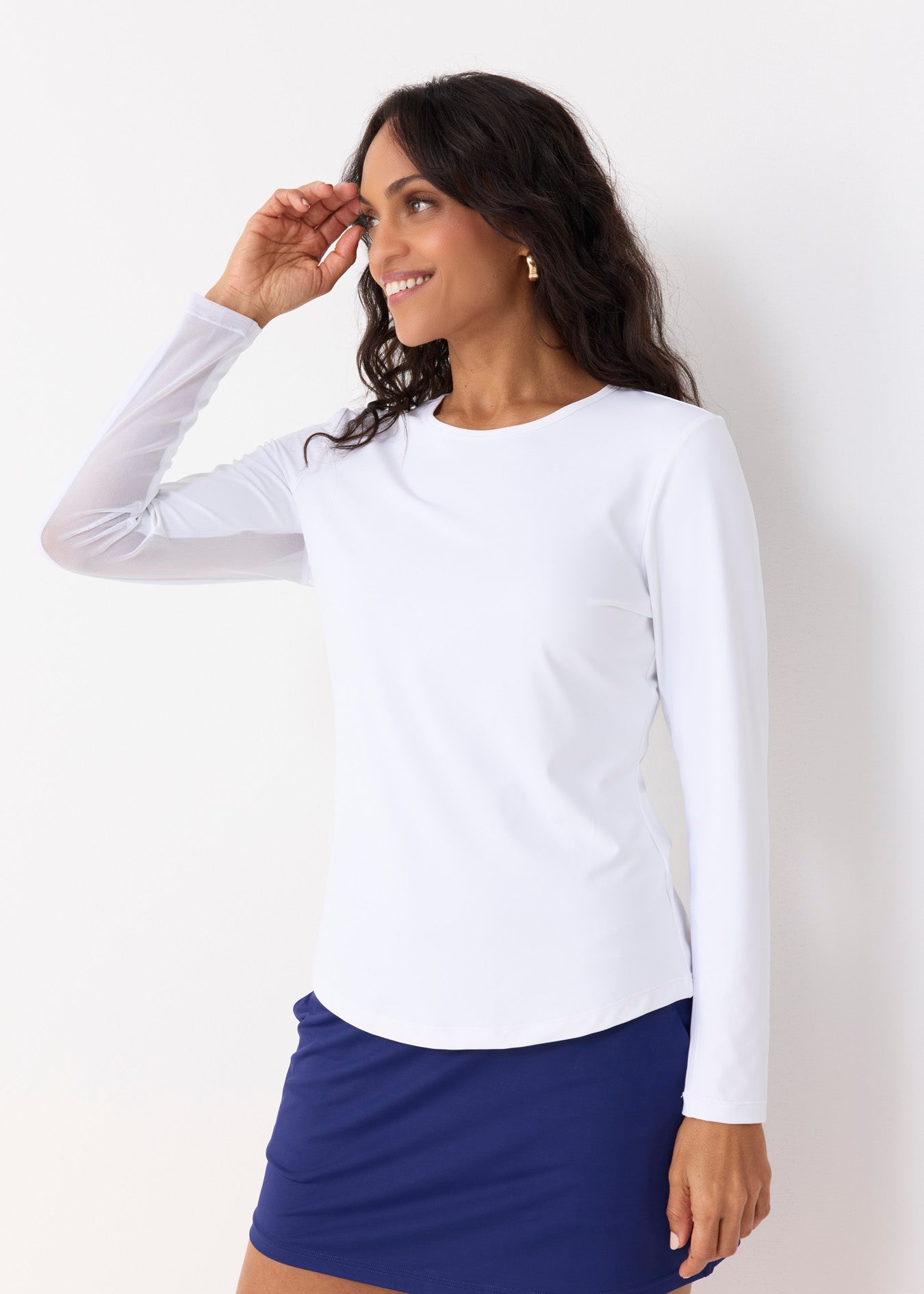 Cabana Life White Long Sleeve Performance Top