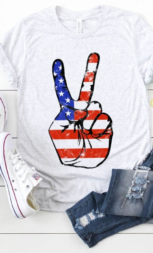 American Peace Sign Graphic Tee