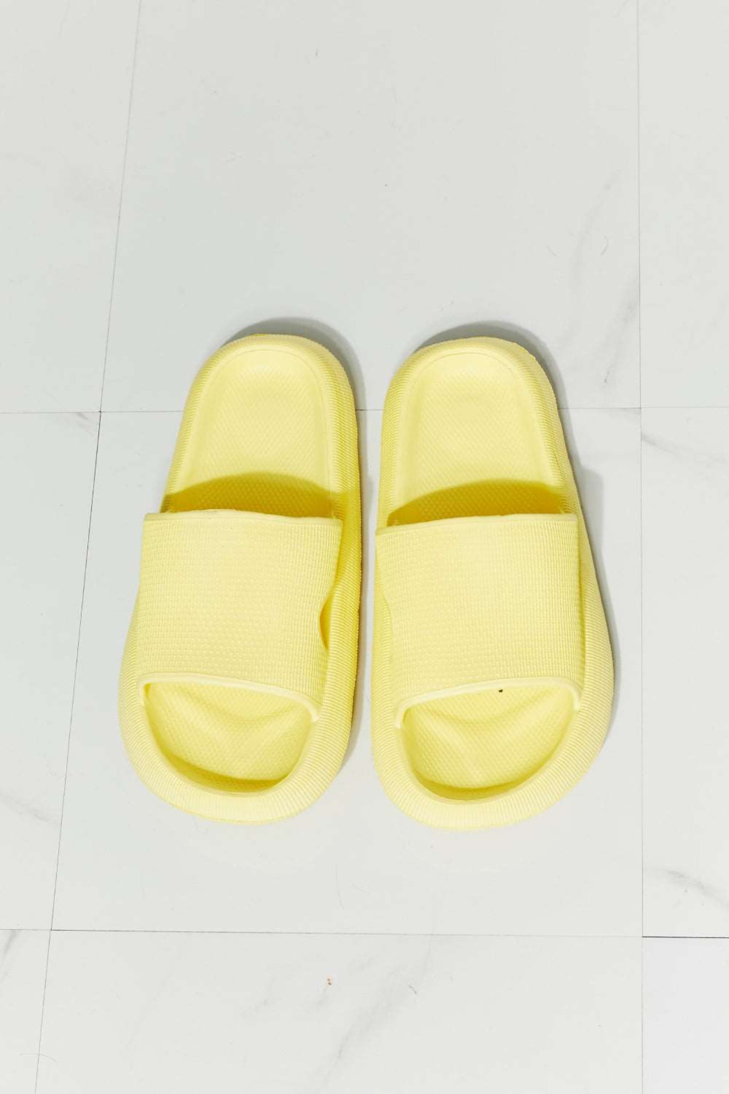 MMShoes Arms Around Me Open Toe Slide in Yellow - Sun of the Beach Boutique