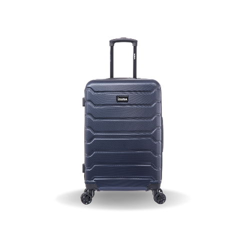 Blue suitcase with 'INUSA' branding on a white background