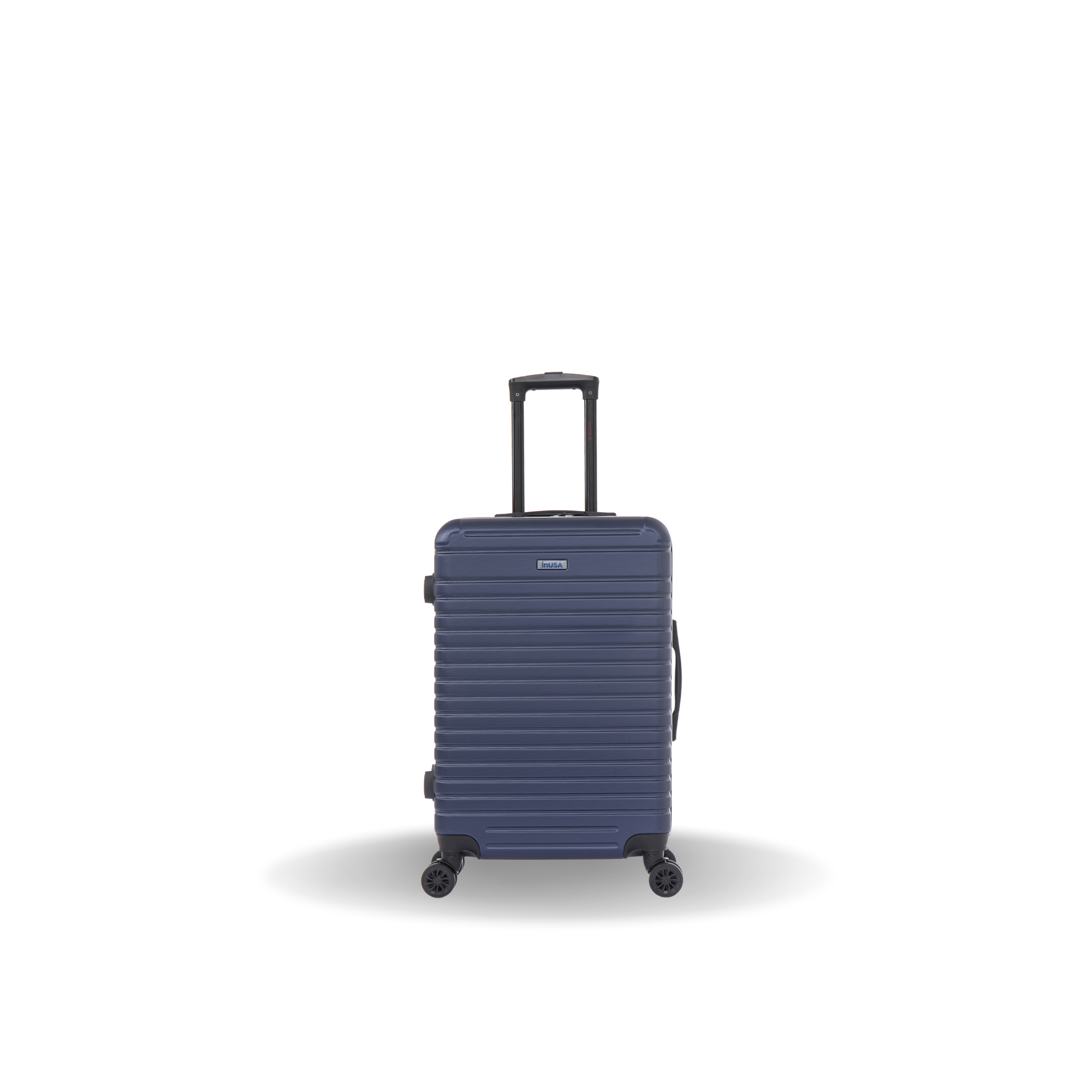 Blue suitcase with 'Rimowa' branding on a white background