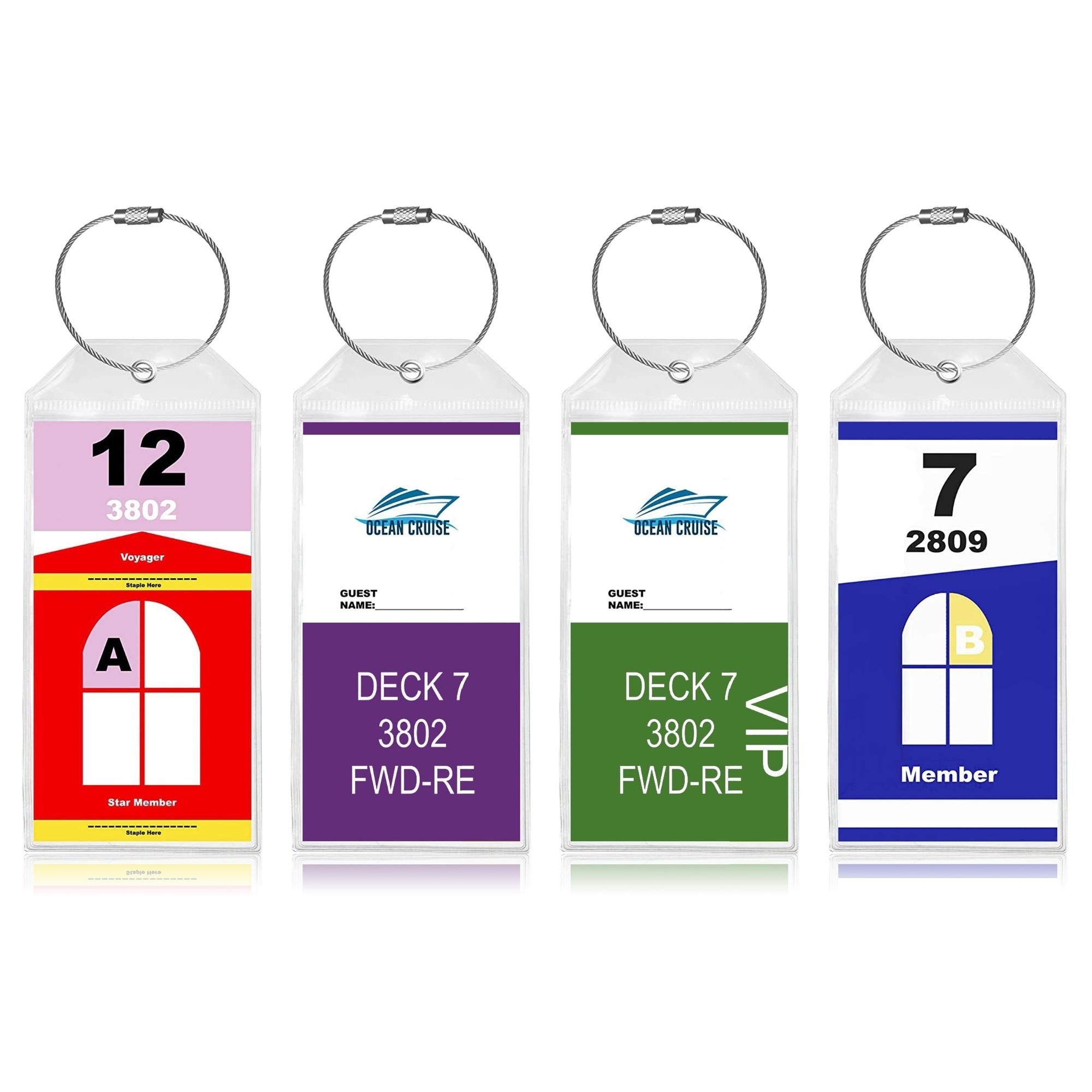 Cruise Luggage Tag Holder Zip Seal & Steel Loops