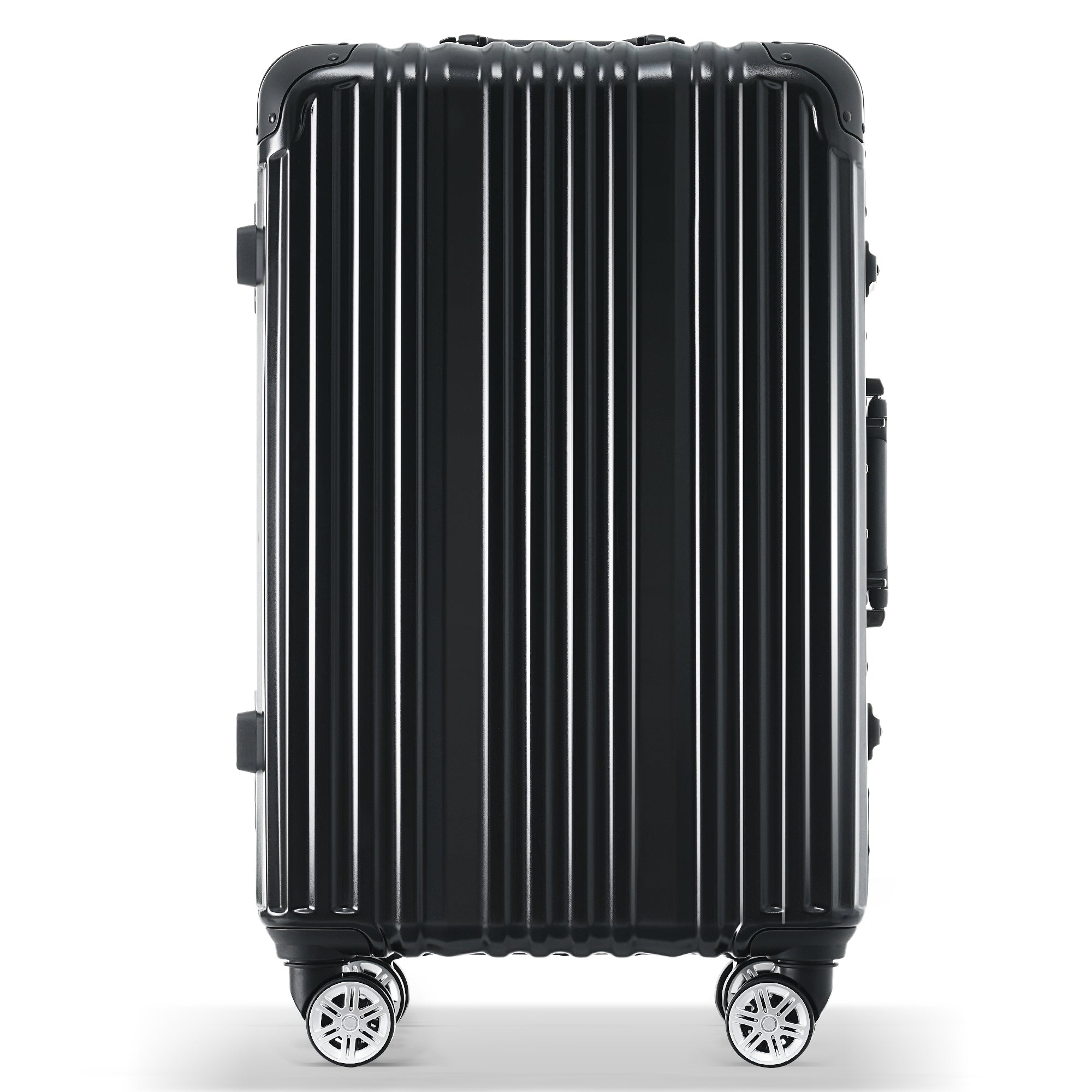 Black Aluminum Frame Luggage with USB Port Carry-On
