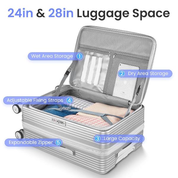 Luggage Sets 3 Piece(20/24/28), Expandable Carry On Luggage with TSA