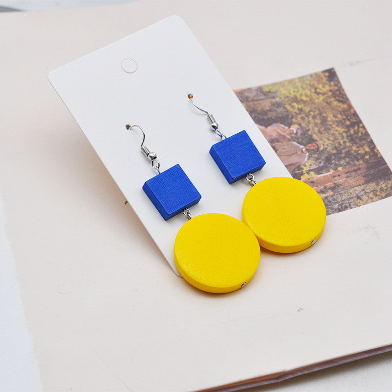 blue and yellow earrings