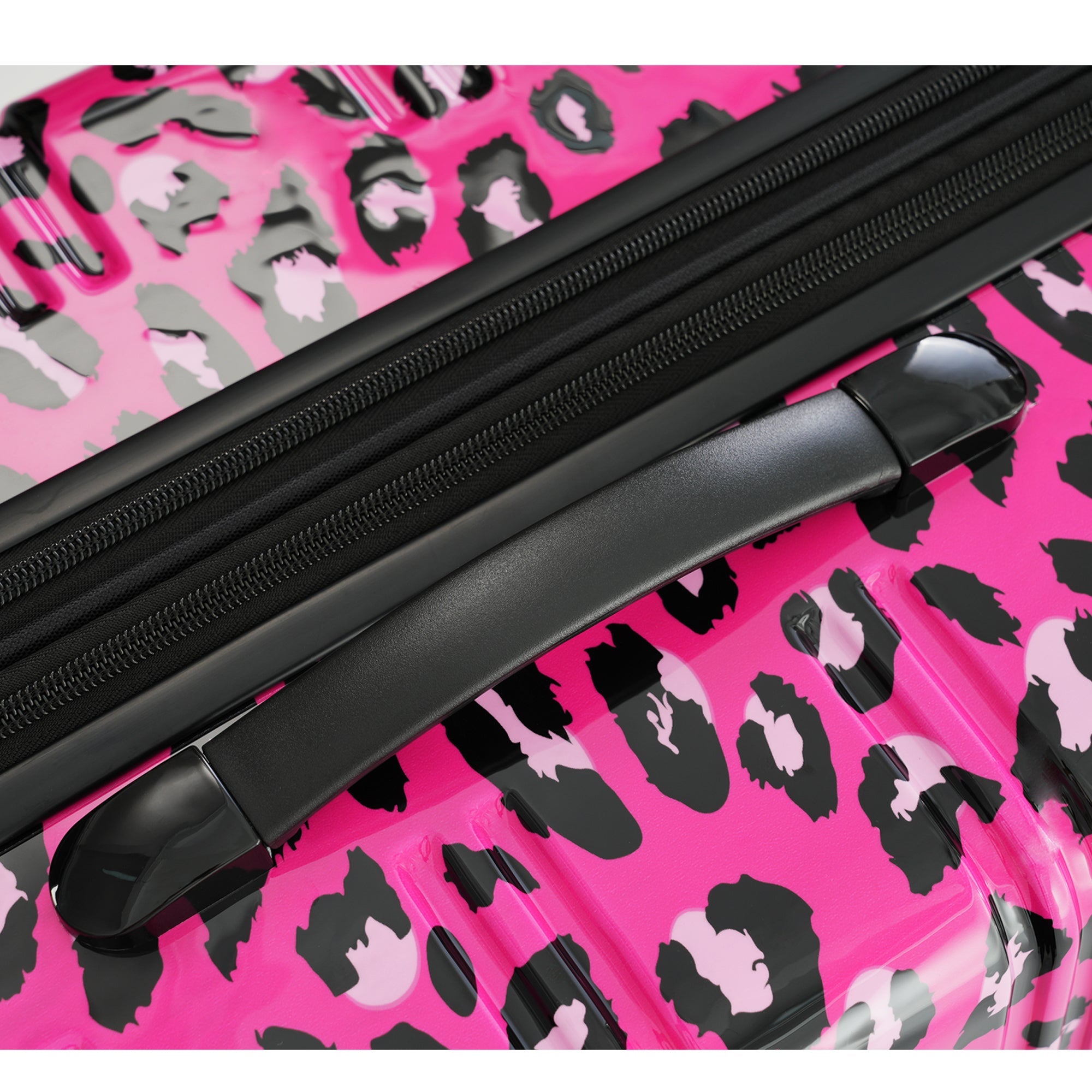 Hot Pink Three Piece Hardshell Luggage Set with TSA Lock 