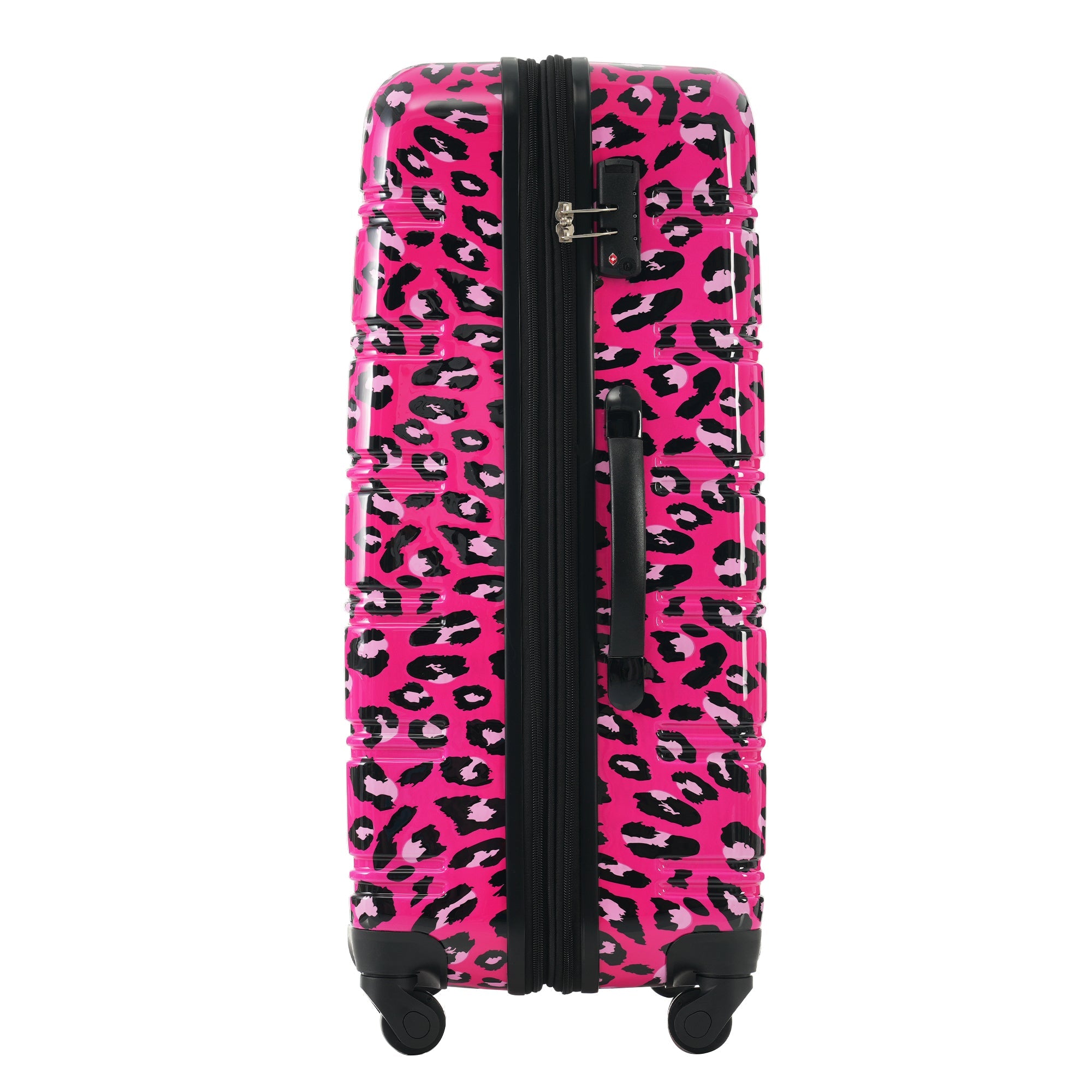 Hot Pink Three Piece Hardshell Luggage Set with TSA Lock 