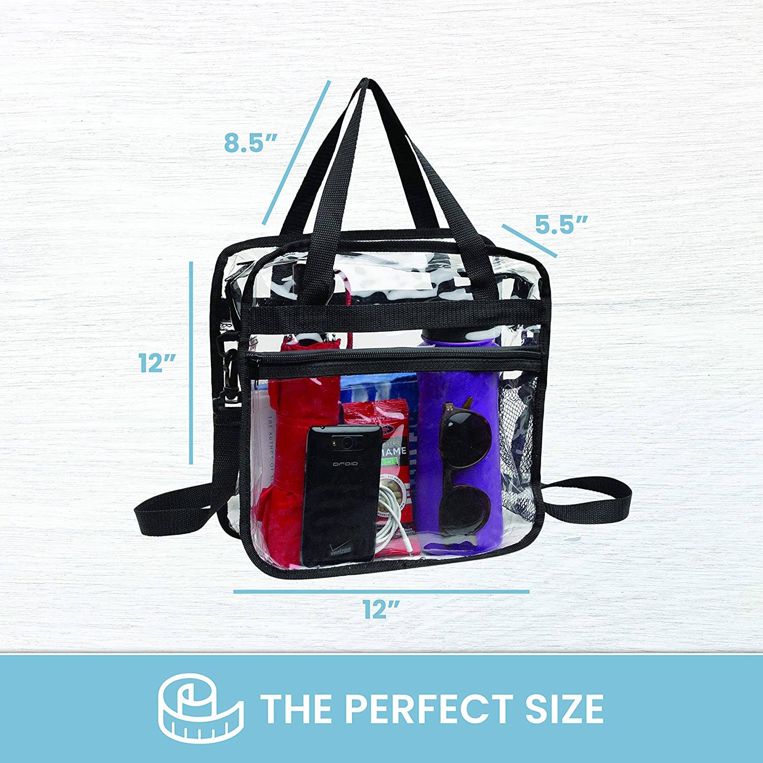 Clear Bag Stadium Approved with Adjustable Strap